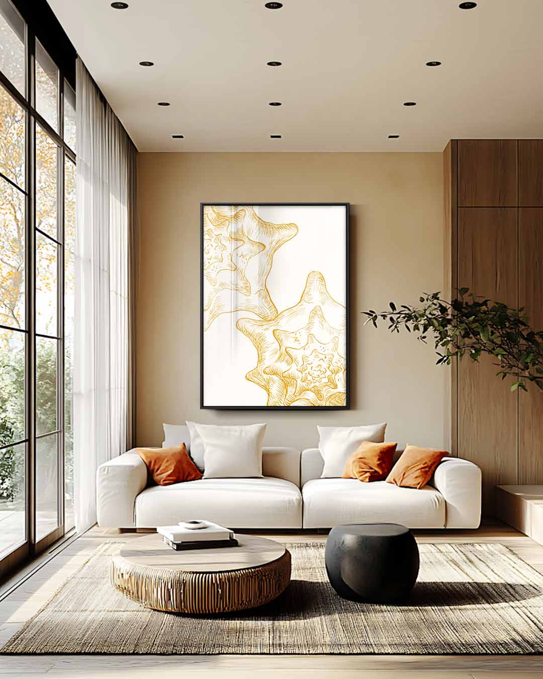 Sterrenpatroon Illustratie Kunstwerk-canvas-dibond-plexiglas-wanddecoratie-WallArtistic