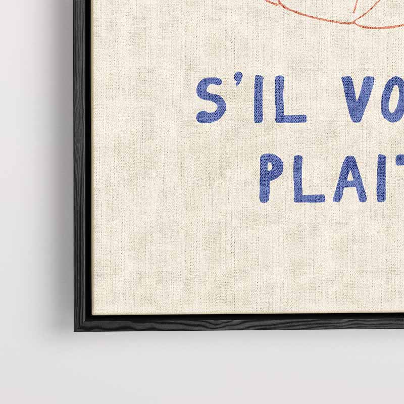 Charmante Croissant Illustratie Kunstwerk-canvas-dibond-plexiglas-wanddecoratie-WallArtistic