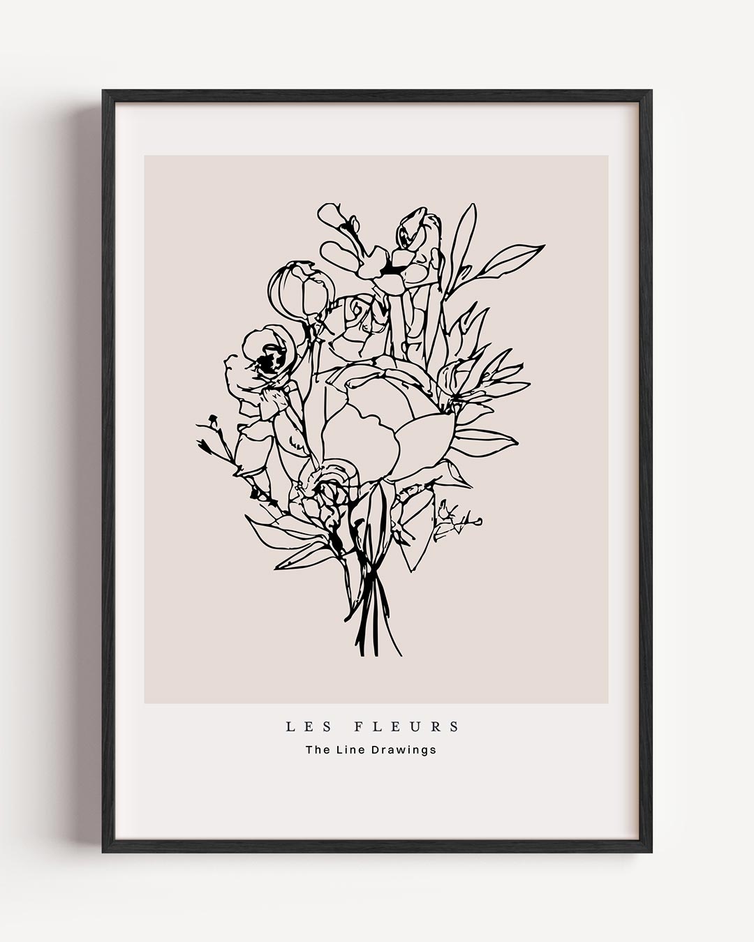 Lineaire Bloemenpracht Poster-WallArtistic