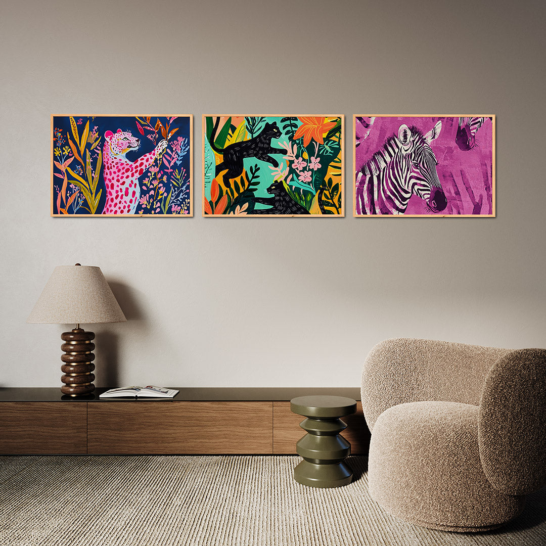 Kleurrijke dierenwereld Posterset