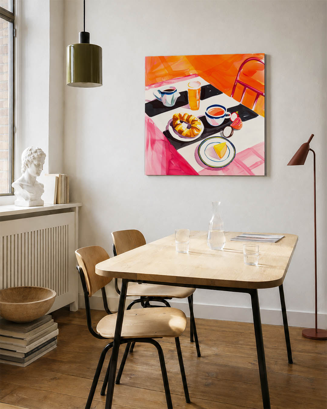 Kleurrijk ontbijt tafereel Kunstwerk