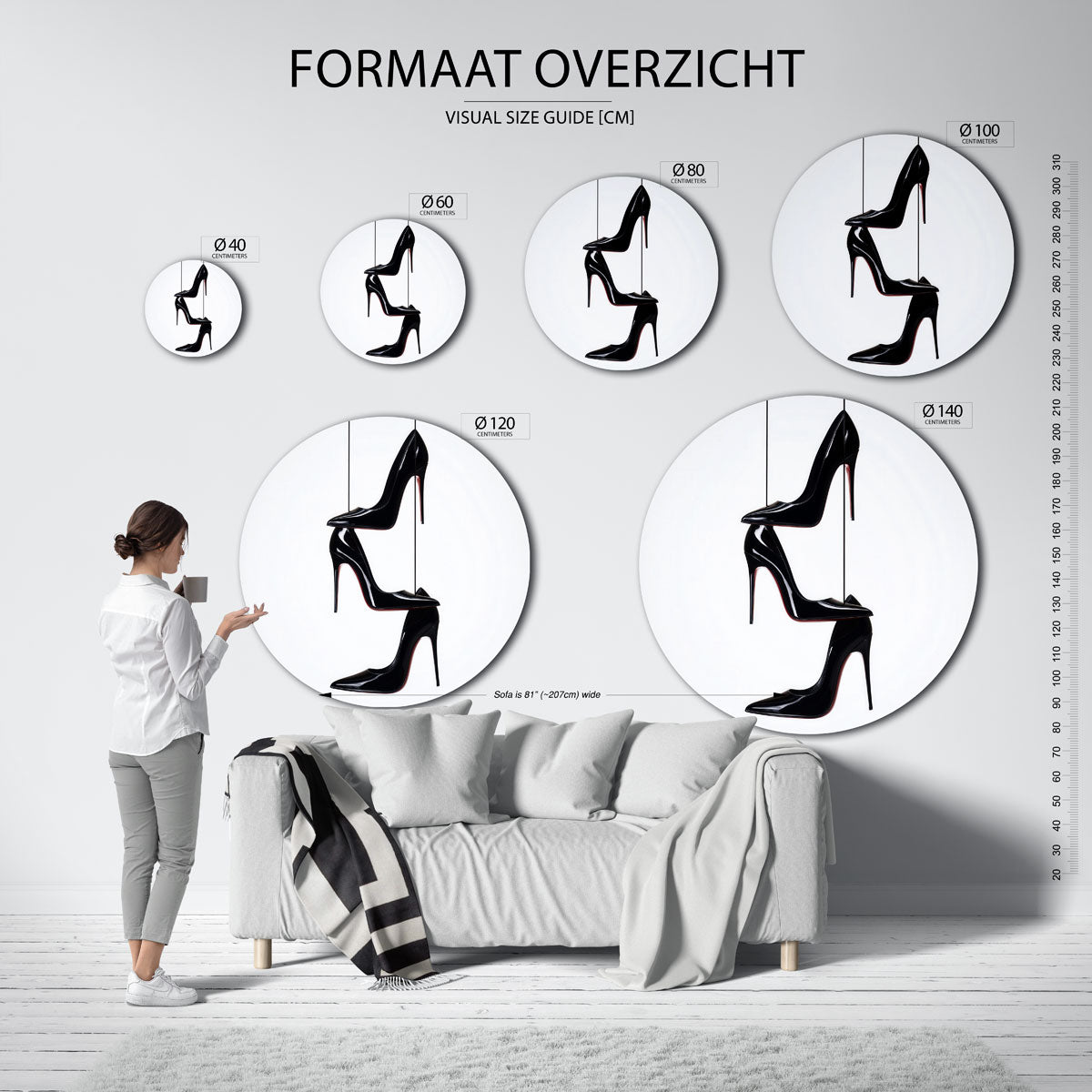 Zwarte hakken Muurcirkel
