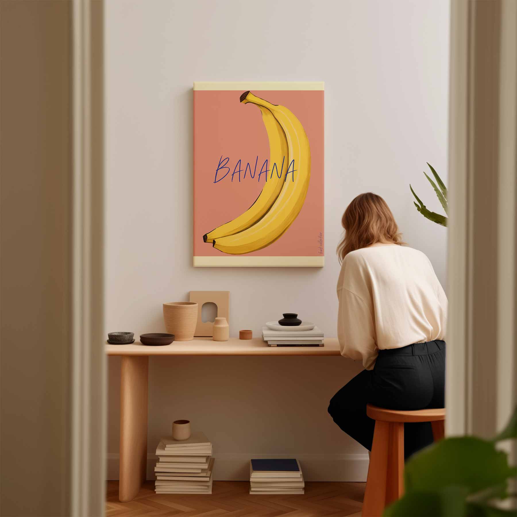 Bananen Kunstwerk-canvas-dibond-plexiglas-wanddecoratie-WallArtistic