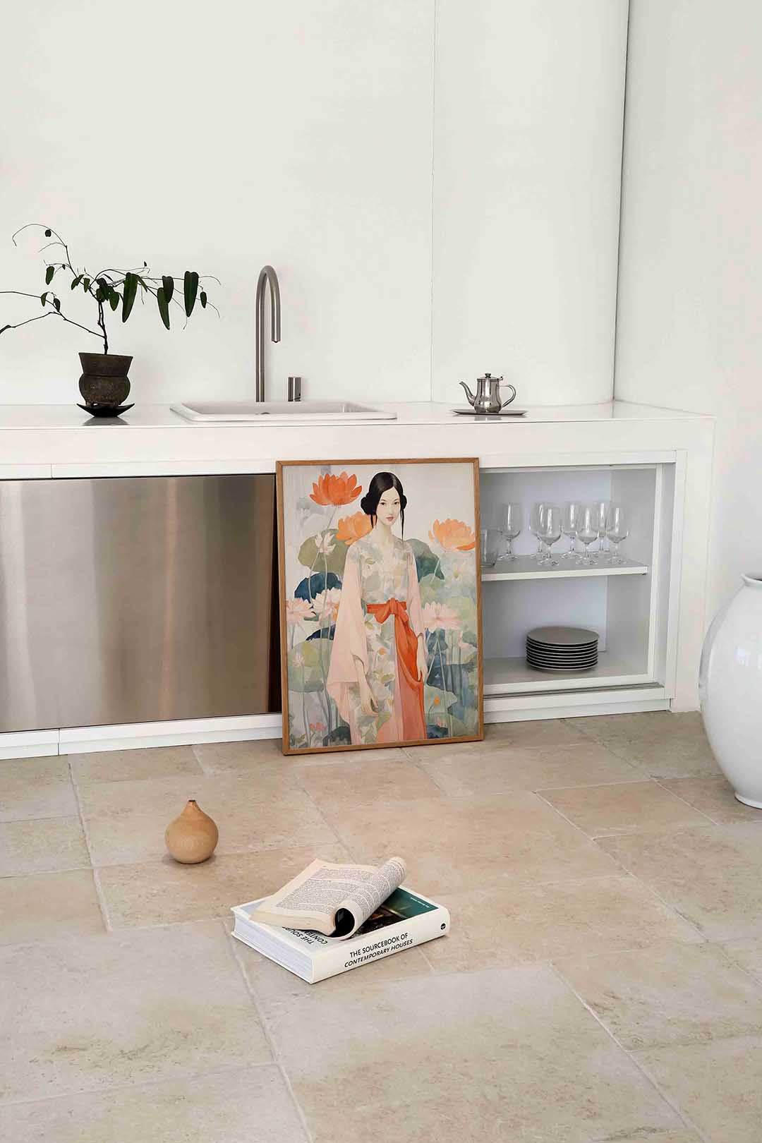 Vrouw met bloemen Poster