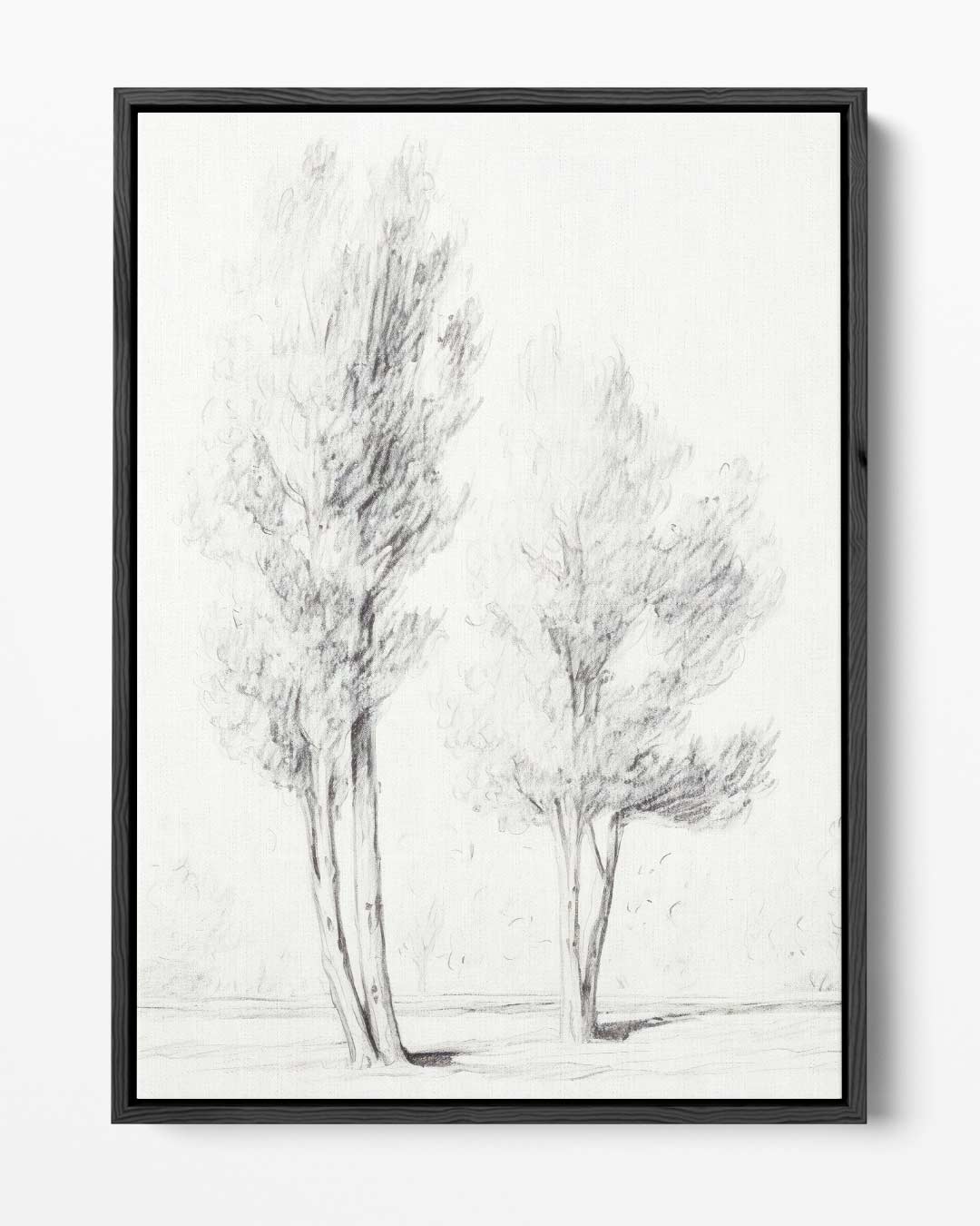 Tekeningen van Twee Bomen Kunstwerk-canvas-dibond-plexiglas-wanddecoratie-WallArtistic