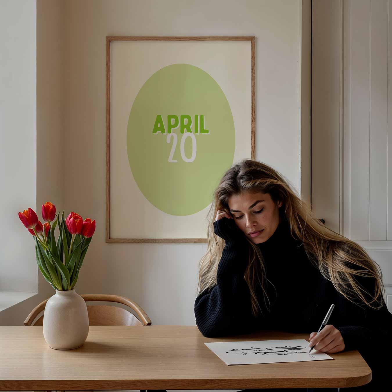 April Minimalistische Kalenderposter