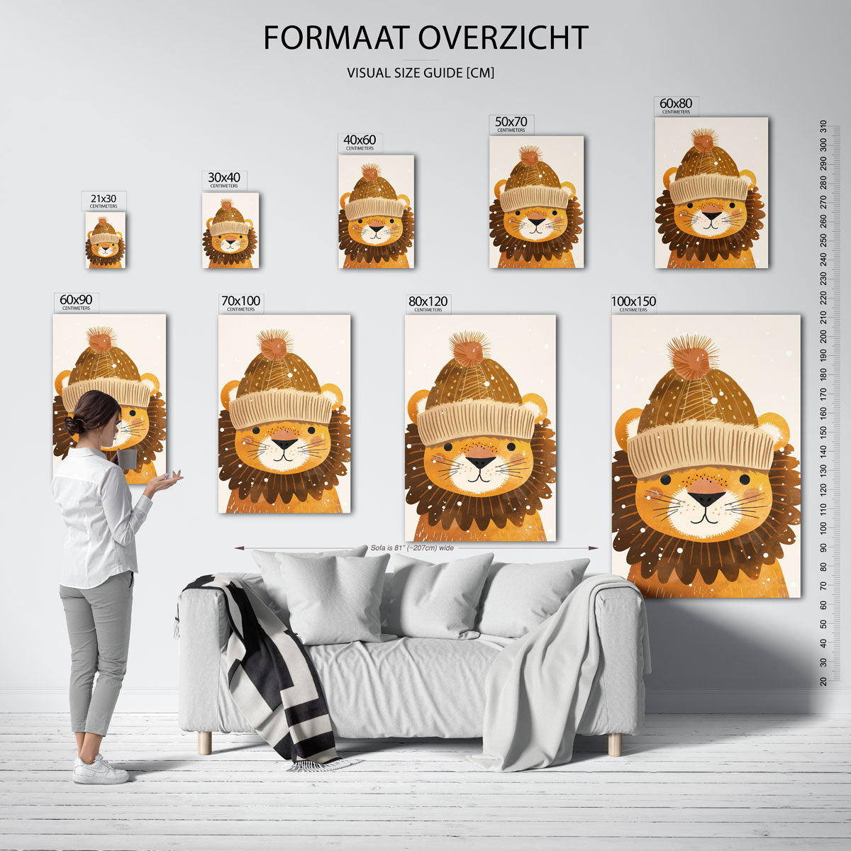 Leeuw met muts Poster
