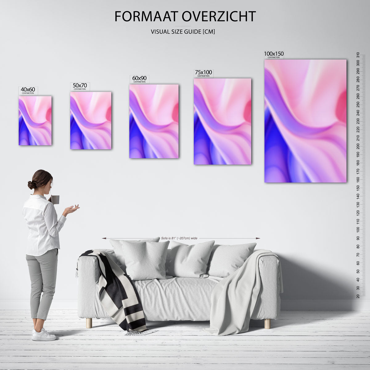 Vloeiende kleuren golf Kunstwerk