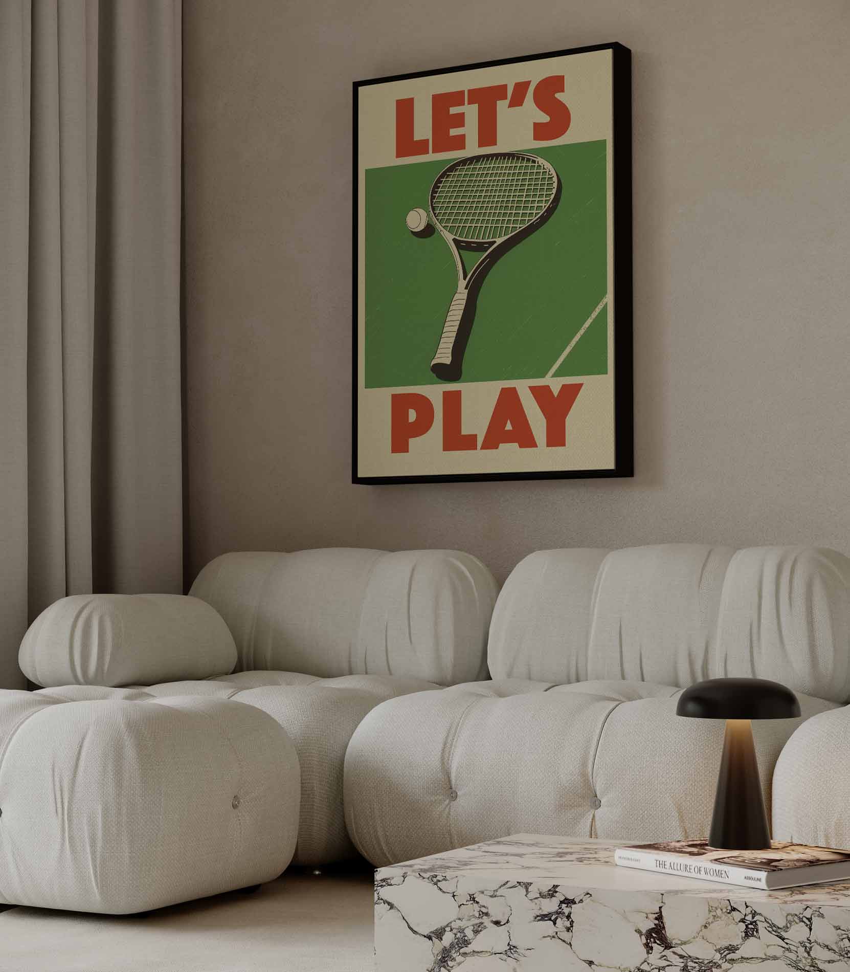 Speelplezier Tennis Kunstwerk-canvas-dibond-plexiglas-wanddecoratie-WallArtistic