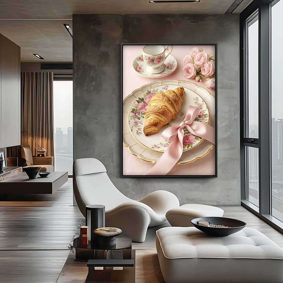 Elegant Ontbijt Sfeerbeeld Kunstwerk-canvas-dibond-plexiglas-wanddecoratie-WallArtistic