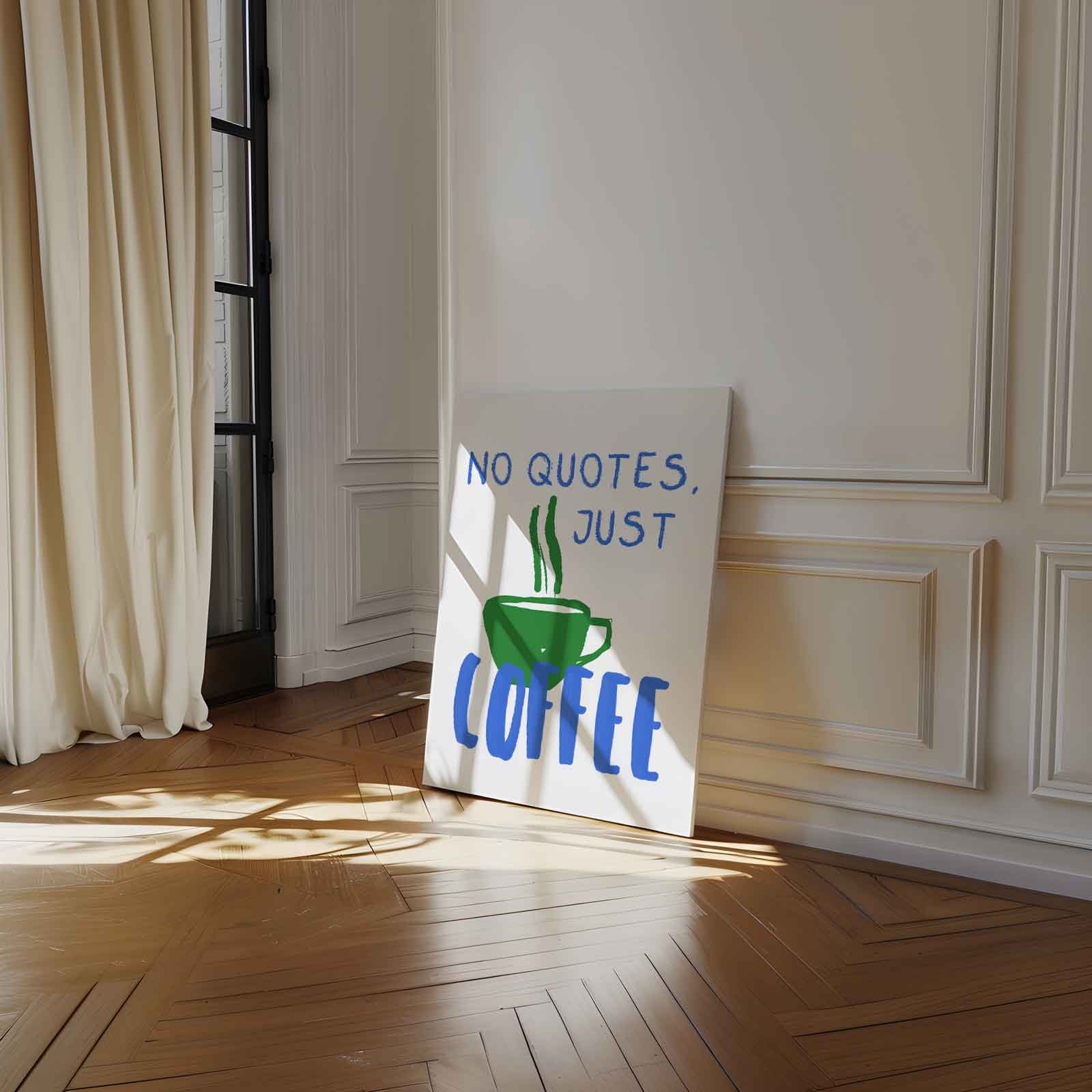 Koffie Uitsmijter Illustratie Kunstwerk-canvas-dibond-plexiglas-wanddecoratie-WallArtistic