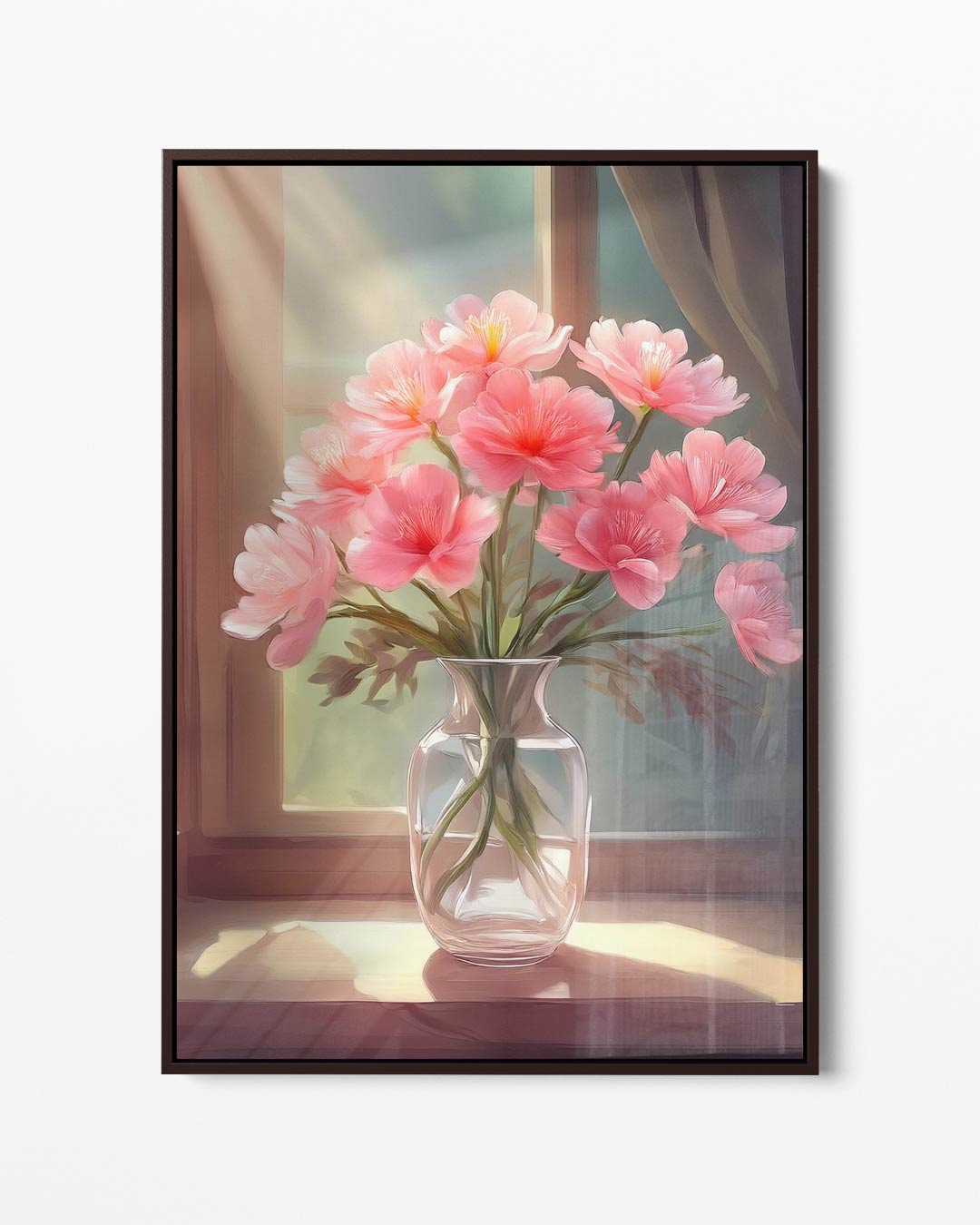 Zonnige Bloemengloed in Vaas Kunstwerk-canvas-dibond-plexiglas-wanddecoratie-WallArtistic