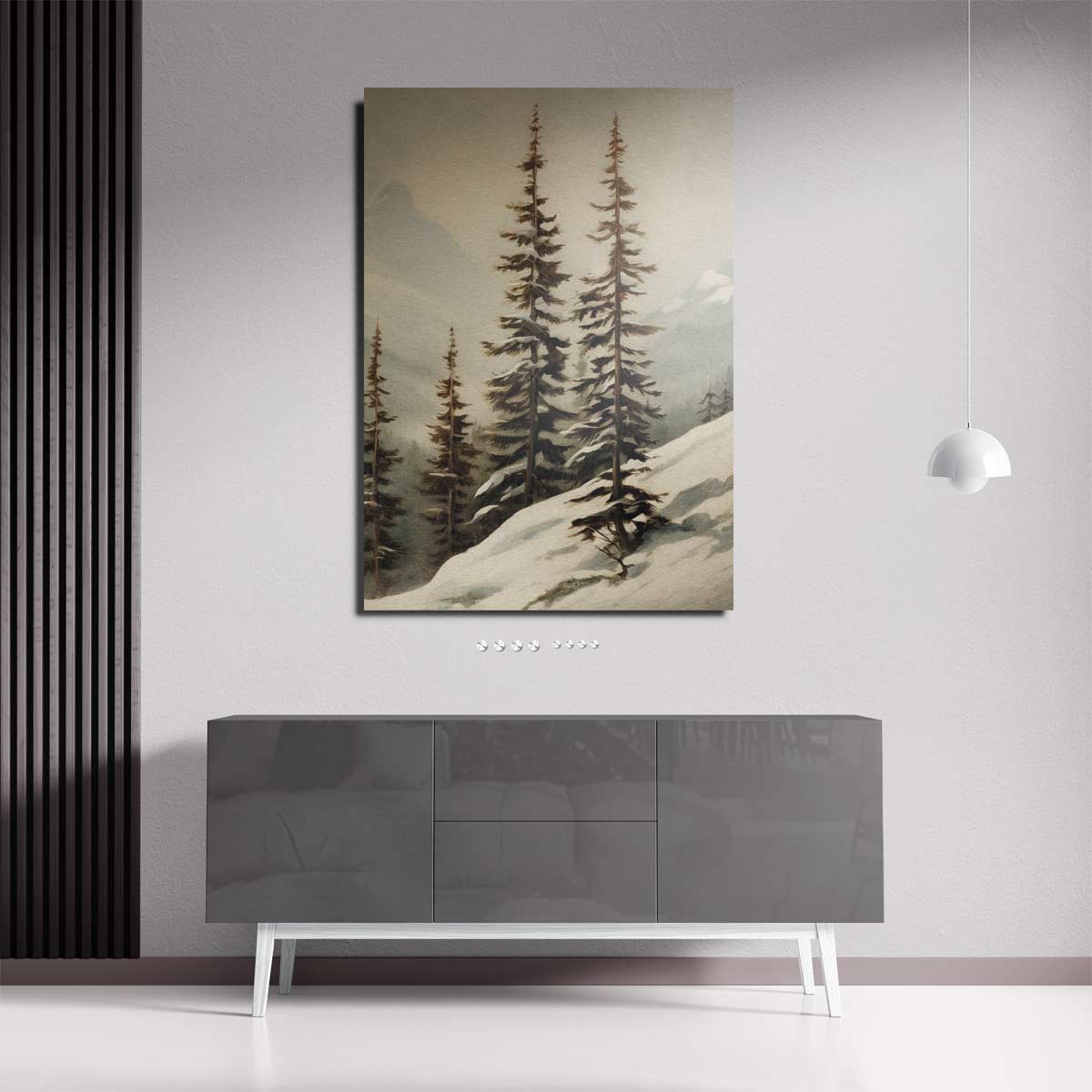 Winterse Rust in de Bergen Kunstwerk-canvas-dibond-plexiglas-wanddecoratie-WallArtistic