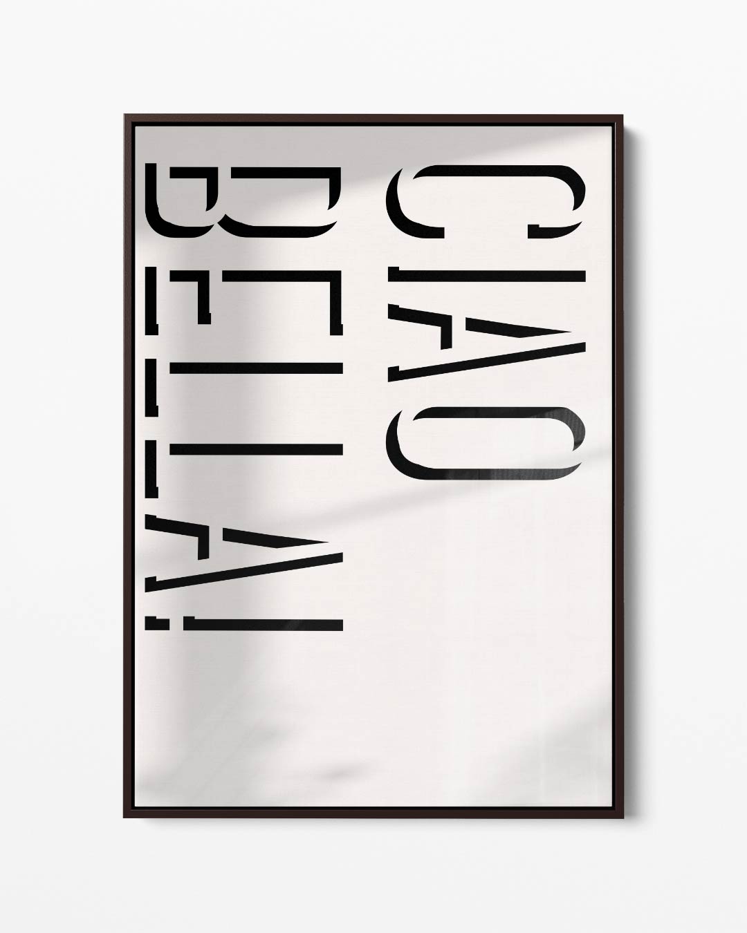 Ciao Bella Typografie Poster Kunstwerk-canvas-dibond-plexiglas-wanddecoratie-WallArtistic