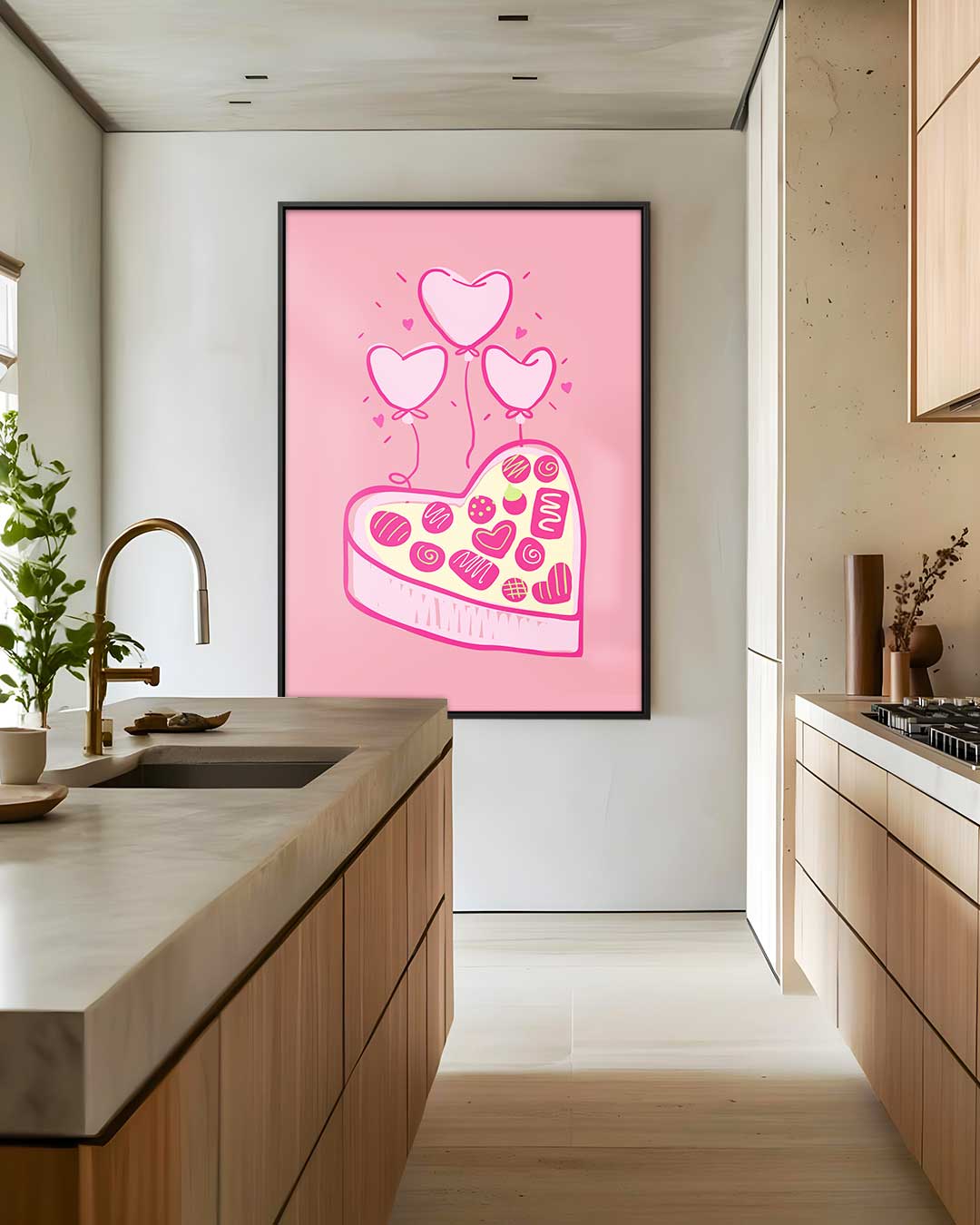 Liefdevolle Hartjes en Snoepjes Kunstwerk-canvas-dibond-plexiglas-wanddecoratie-WallArtistic