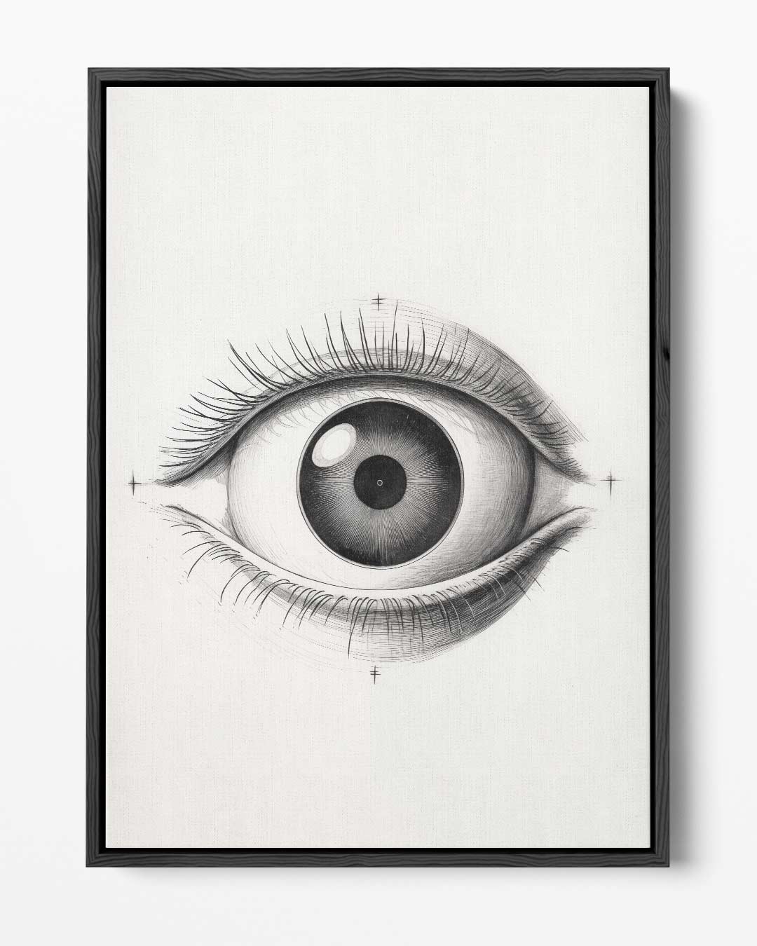 Intrigerend Potloodtekening Oog Kunstwerk-canvas-dibond-plexiglas-wanddecoratie-WallArtistic