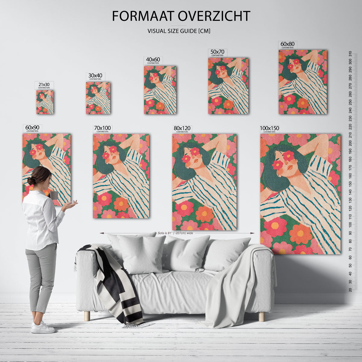Vrouw met bloemen Poster