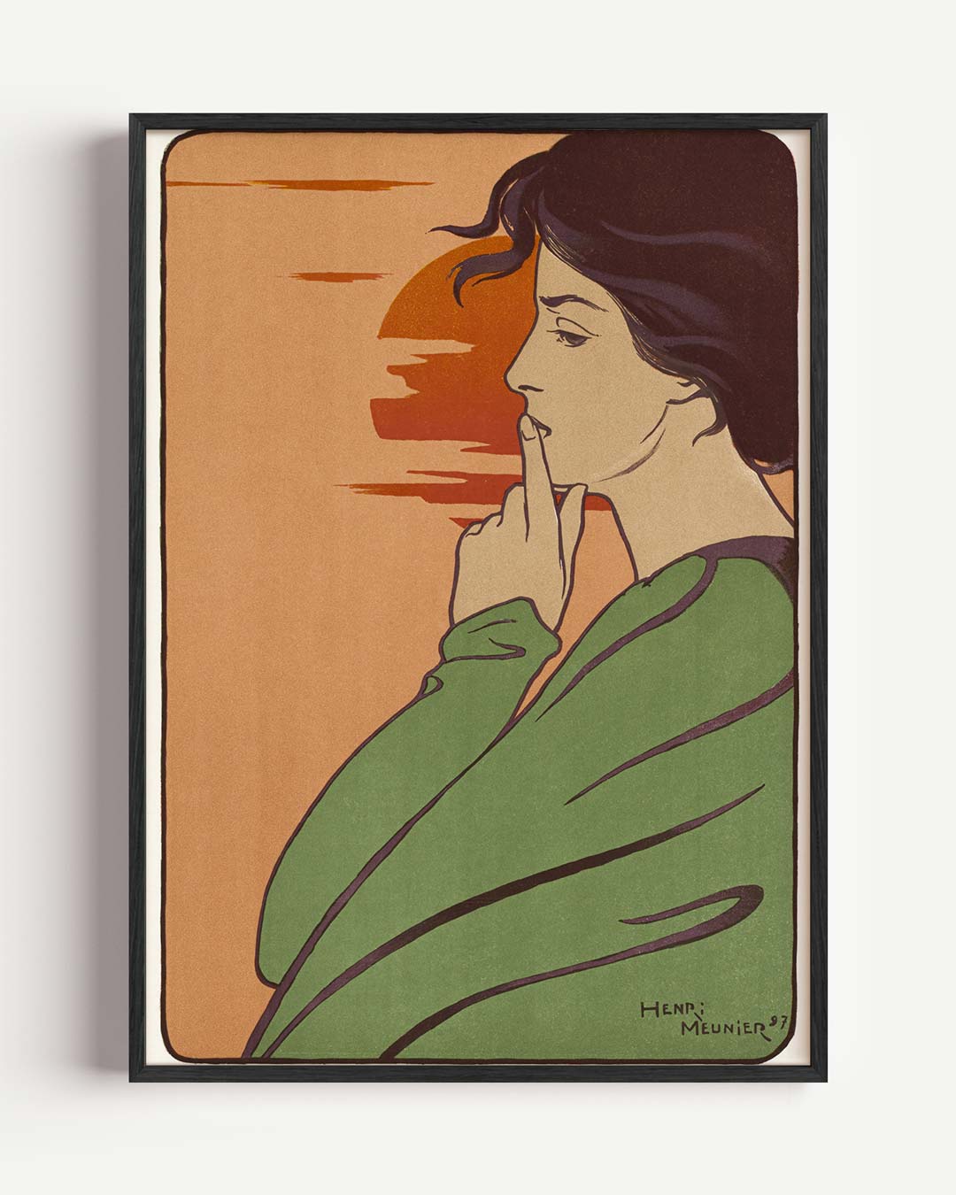 Mysterieuze Zonsondergang Vrouw Poster