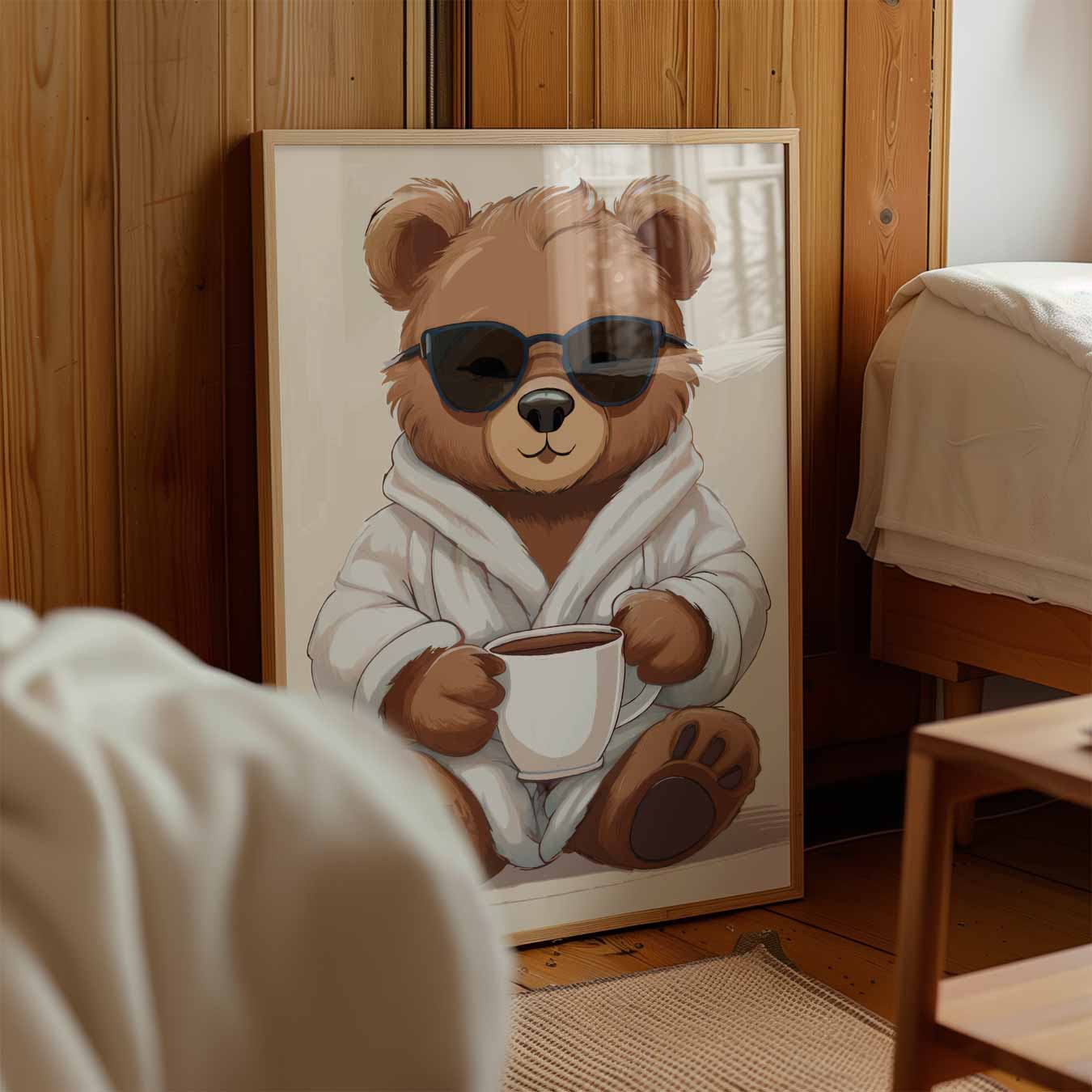 Knusse Beer Met Koffie Poster