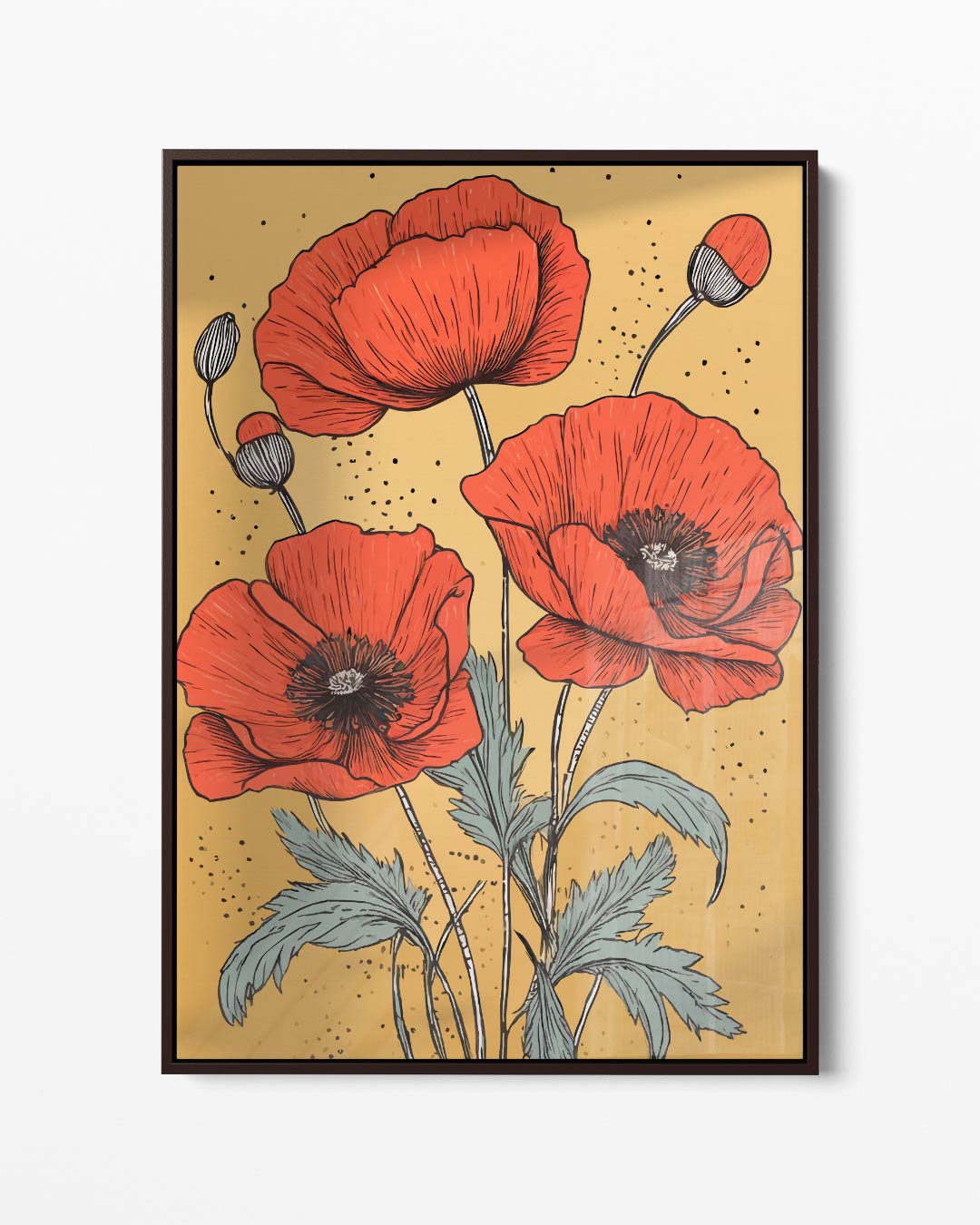 Vurige Klaprozen Kunstwerk-canvas-dibond-plexiglas-wanddecoratie-WallArtistic