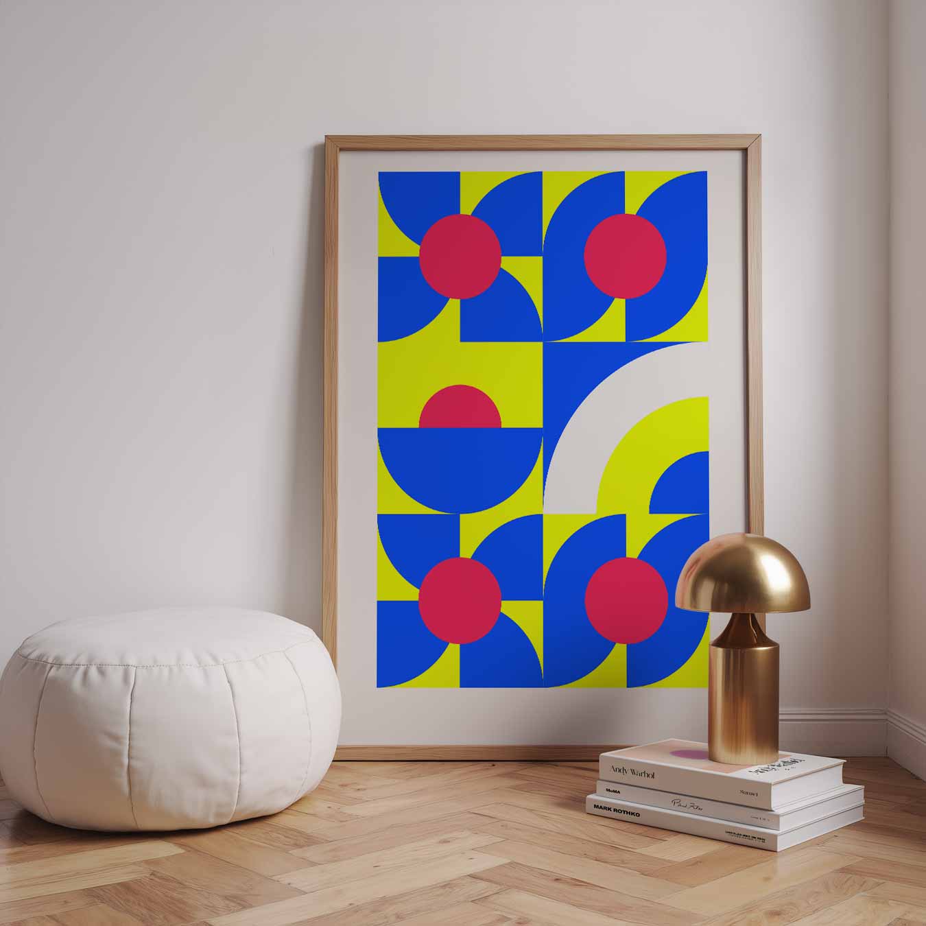 Vrolijke Geometrische Kunstposter