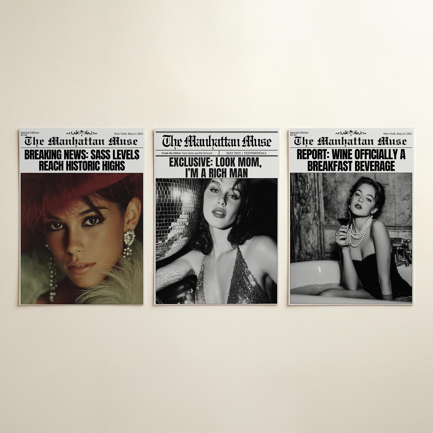Portret en headlines Posterset