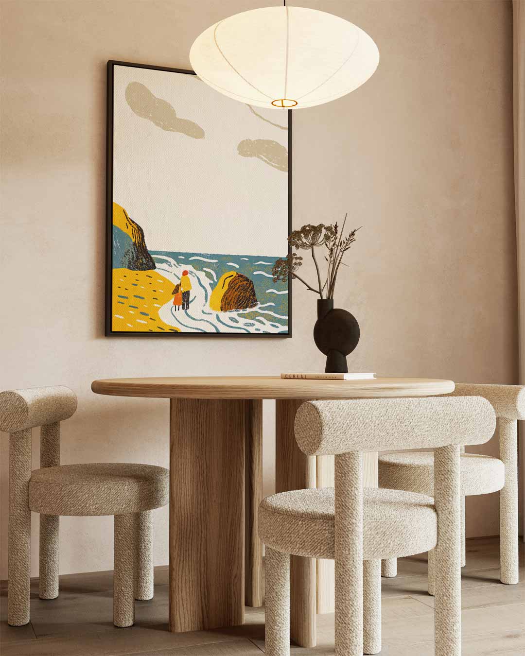 Wandeling langs de Kust Kunstwerk-canvas-dibond-plexiglas-wanddecoratie-WallArtistic
