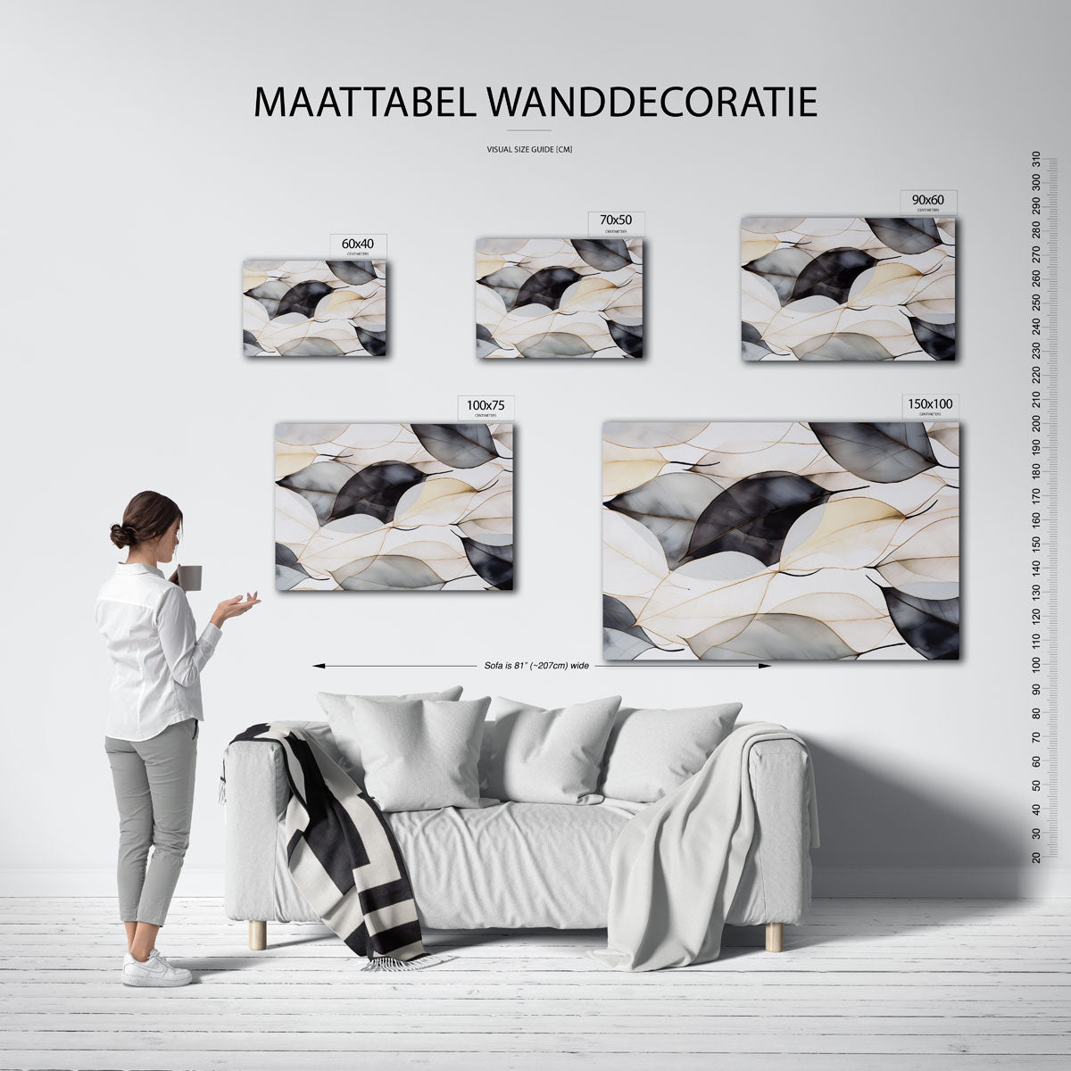 Organische bladvormen Kunstwerk