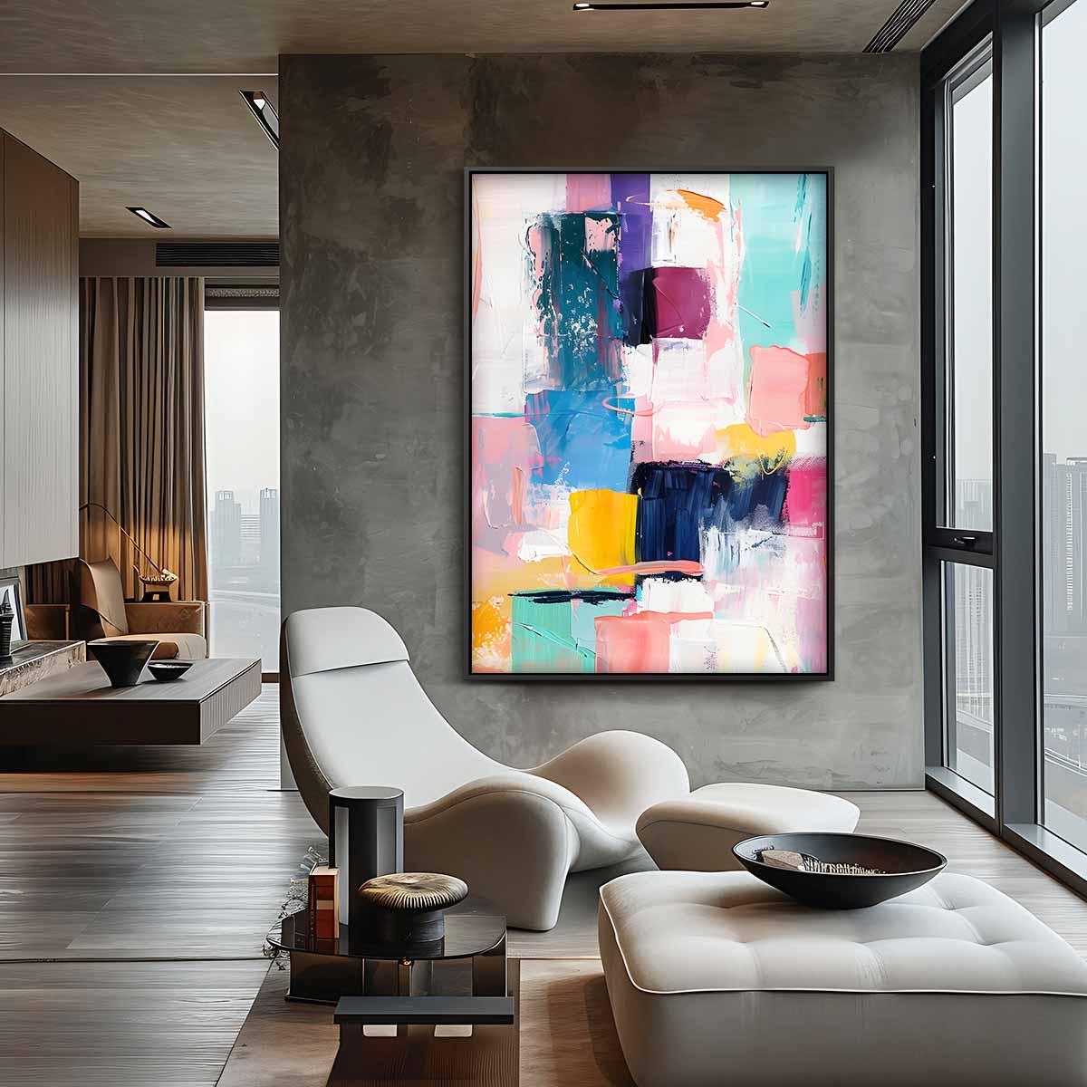 Kleurenfeest op Canvas Kunstwerk-canvas-dibond-plexiglas-wanddecoratie-WallArtistic
