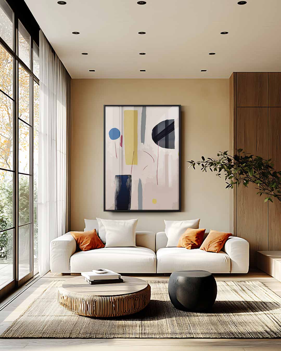 Abstracte Vormen in Balans Kunstwerk-canvas-dibond-plexiglas-wanddecoratie-WallArtistic