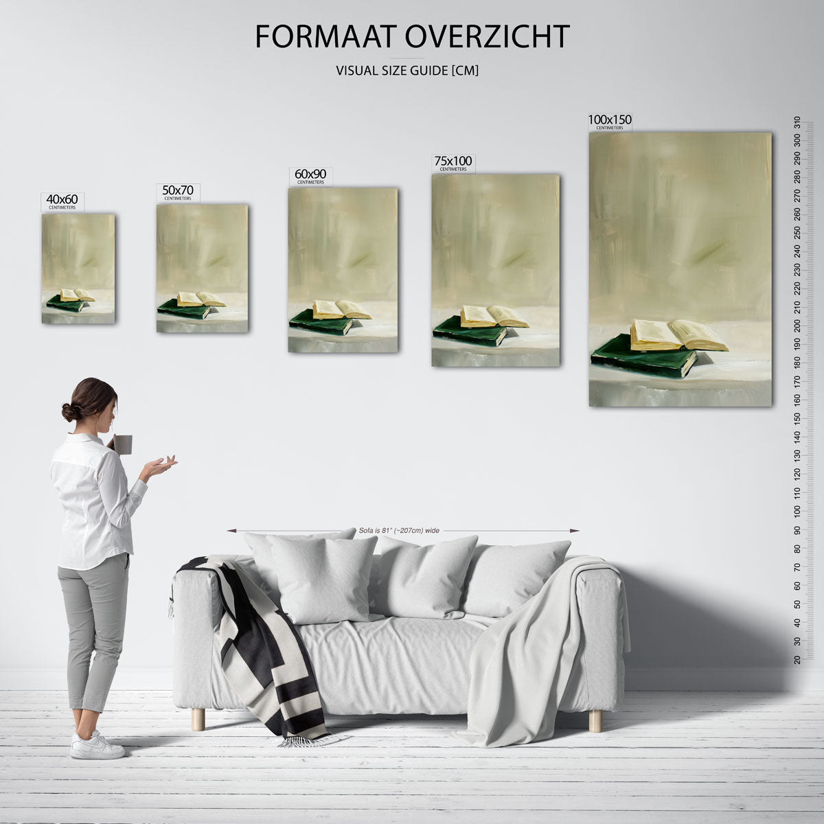 Boeken op tafel Kunstwerk