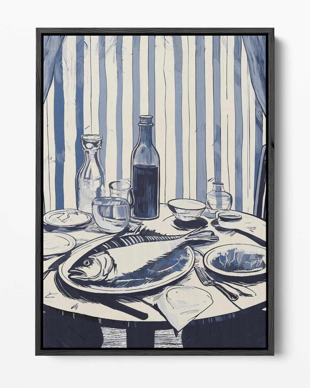 Rustieke Eettafel Scène Kunstwerk-canvas-dibond-plexiglas-wanddecoratie-WallArtistic