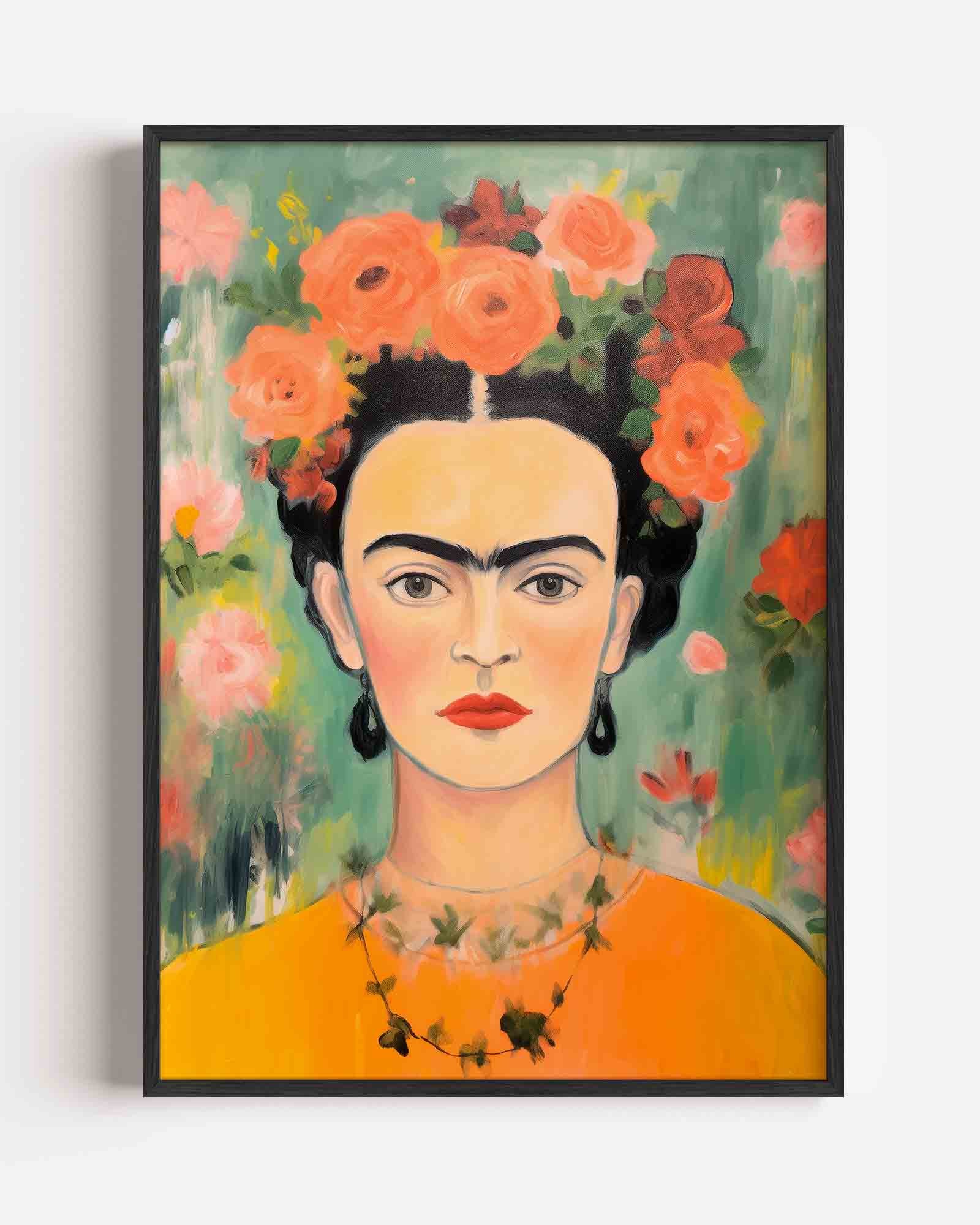 Portret met bloemen Poster
