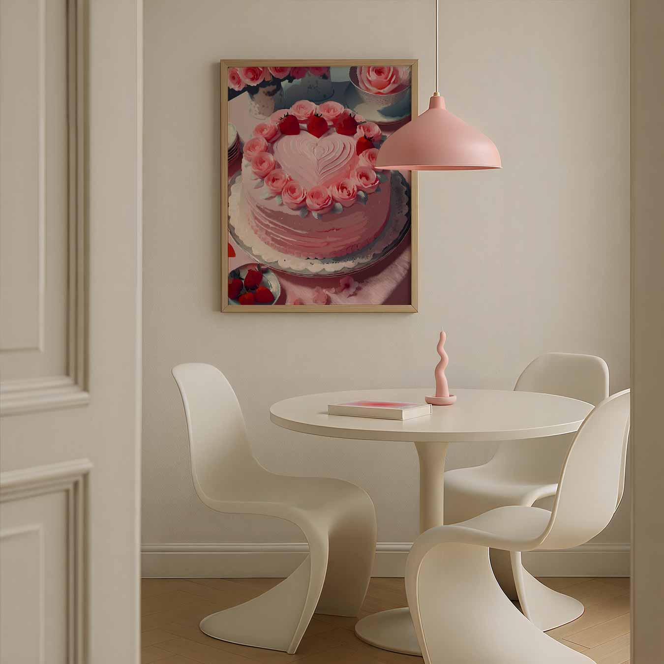 Romantische Rozen & Aardbeien Patisserie Poster