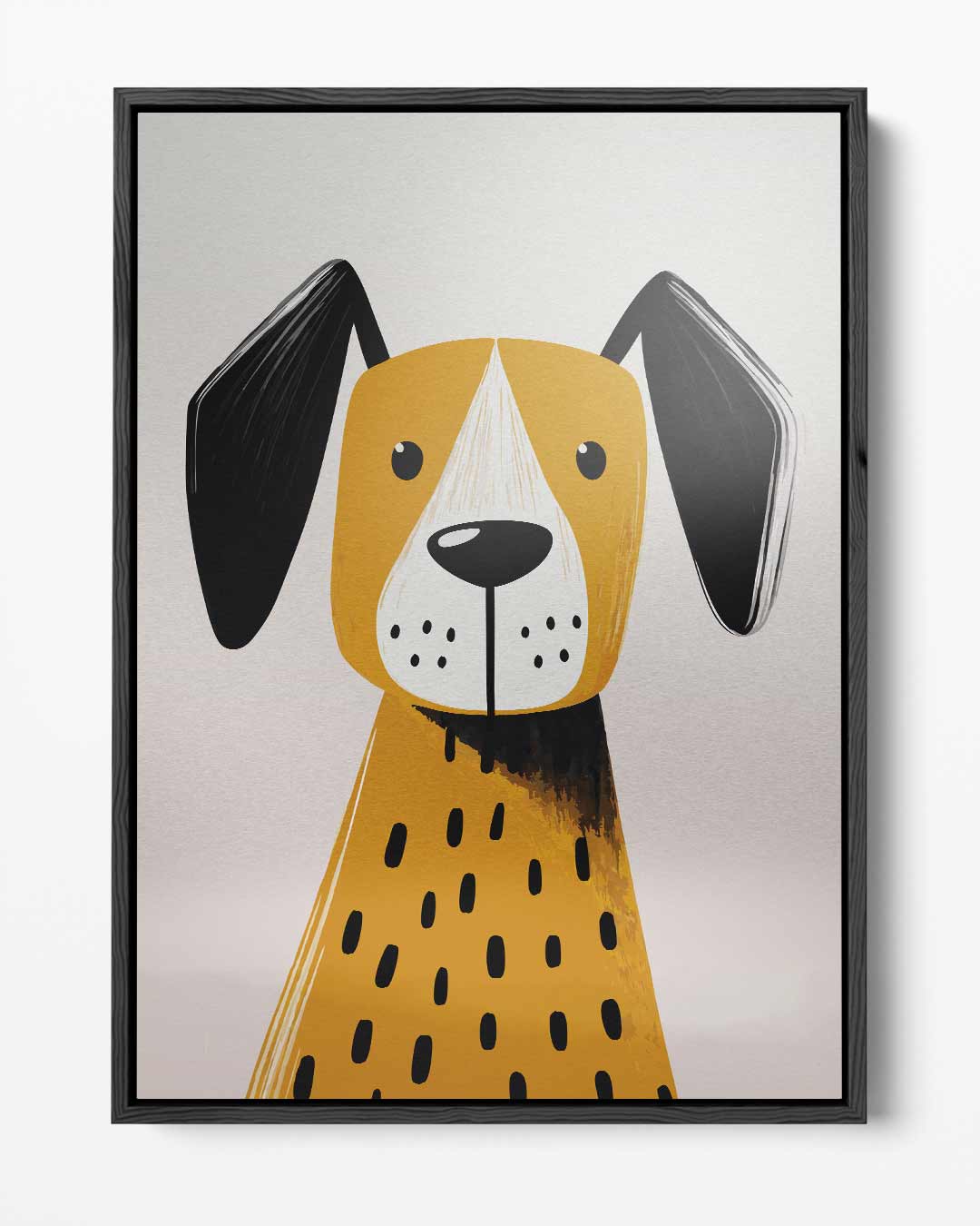 Vrolijke Hond Illustratie Kunstwerk-canvas-dibond-plexiglas-wanddecoratie-WallArtistic