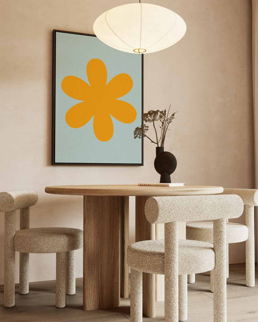 Speelse Bloem in Vrolijke Kleuren Kunstwerk-canvas-dibond-plexiglas-wanddecoratie-WallArtistic