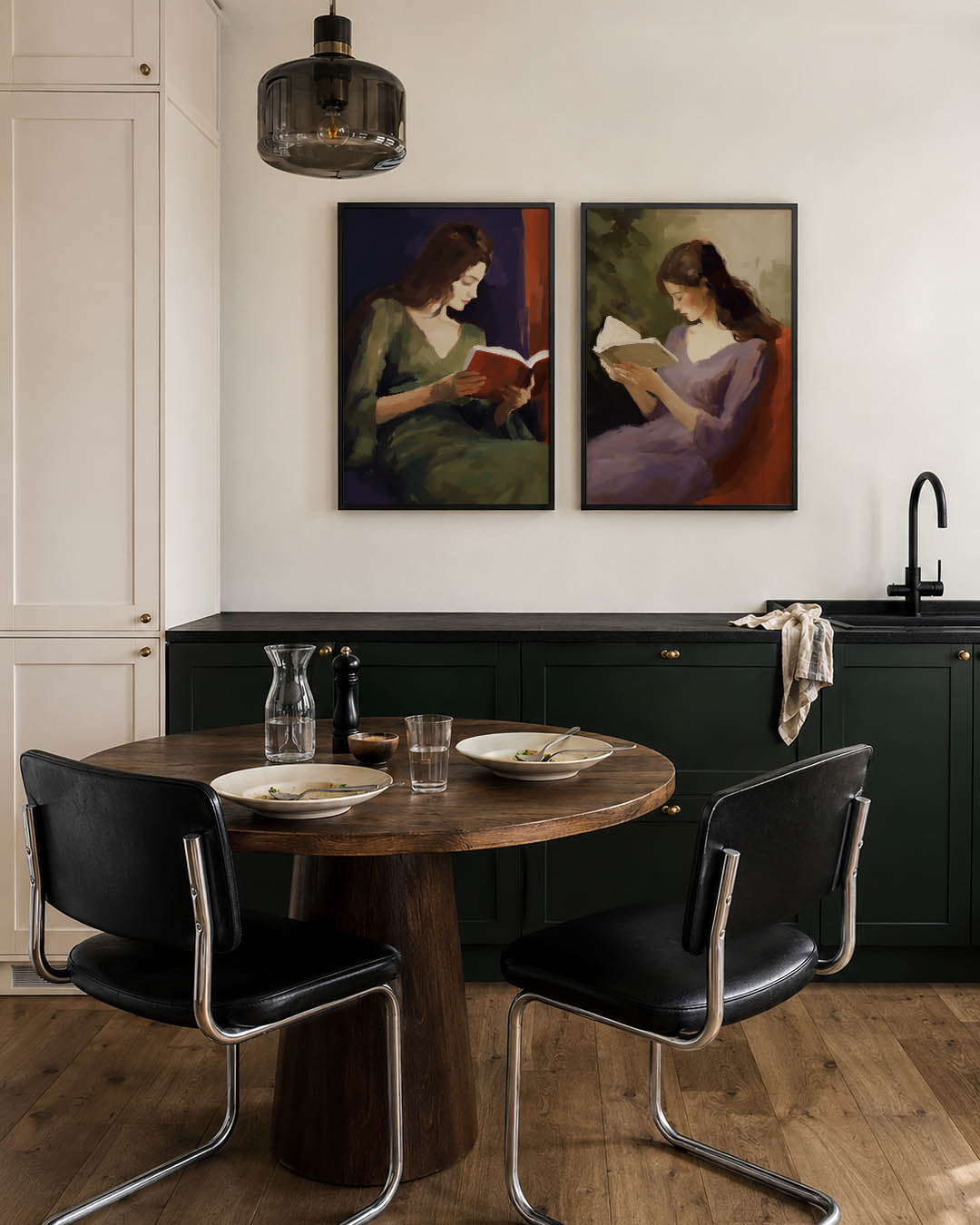 Lezende vrouw Posterset