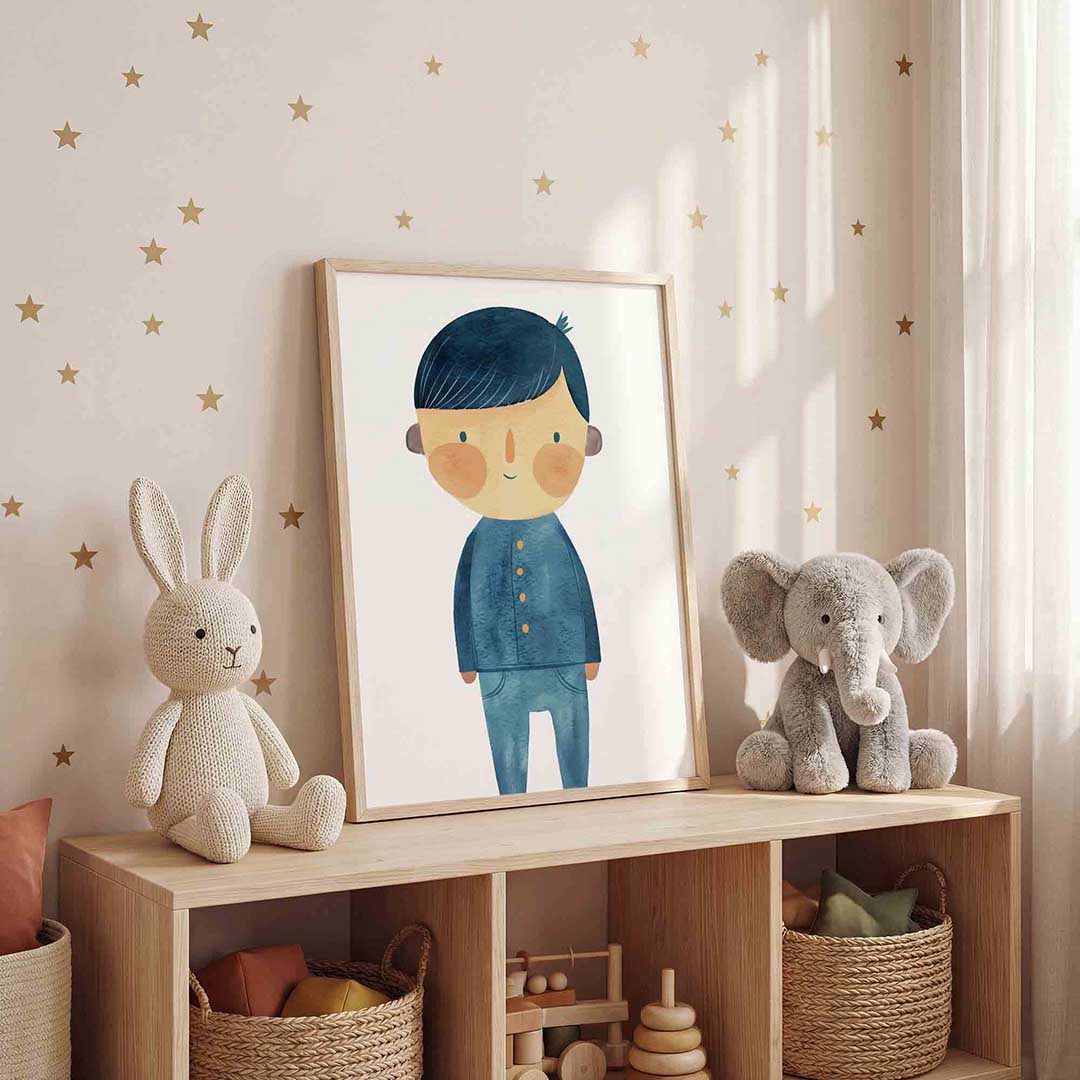 Blauwe figuur Poster