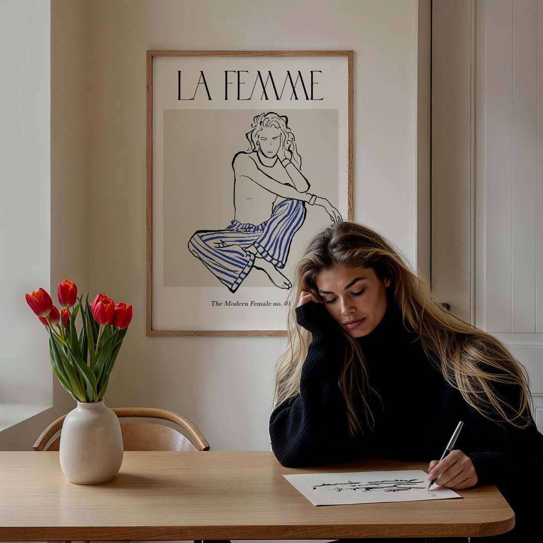 La Femme - Moderne Vrouw Poster-WallArtistic
