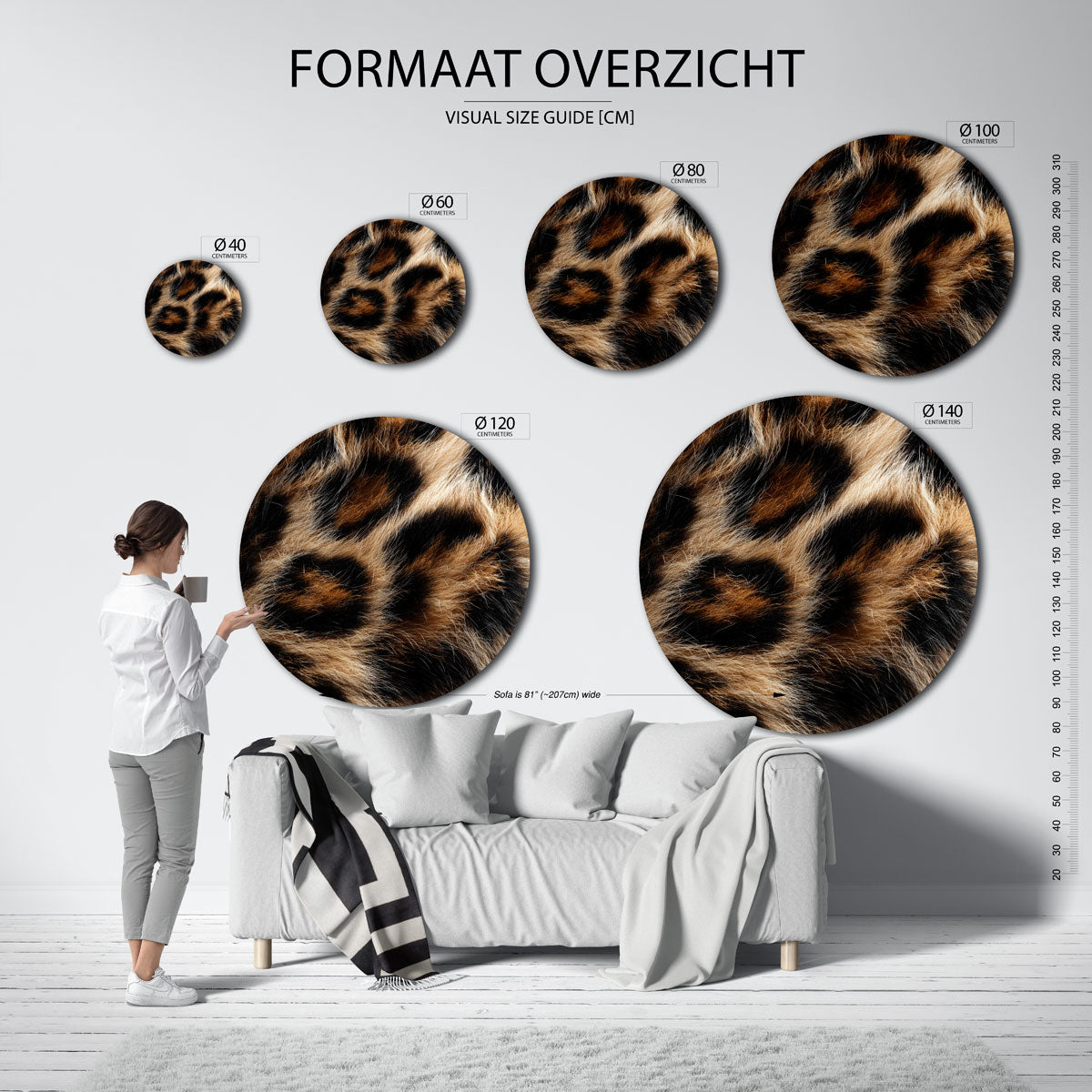 Luipaardprint Muurcirkel
