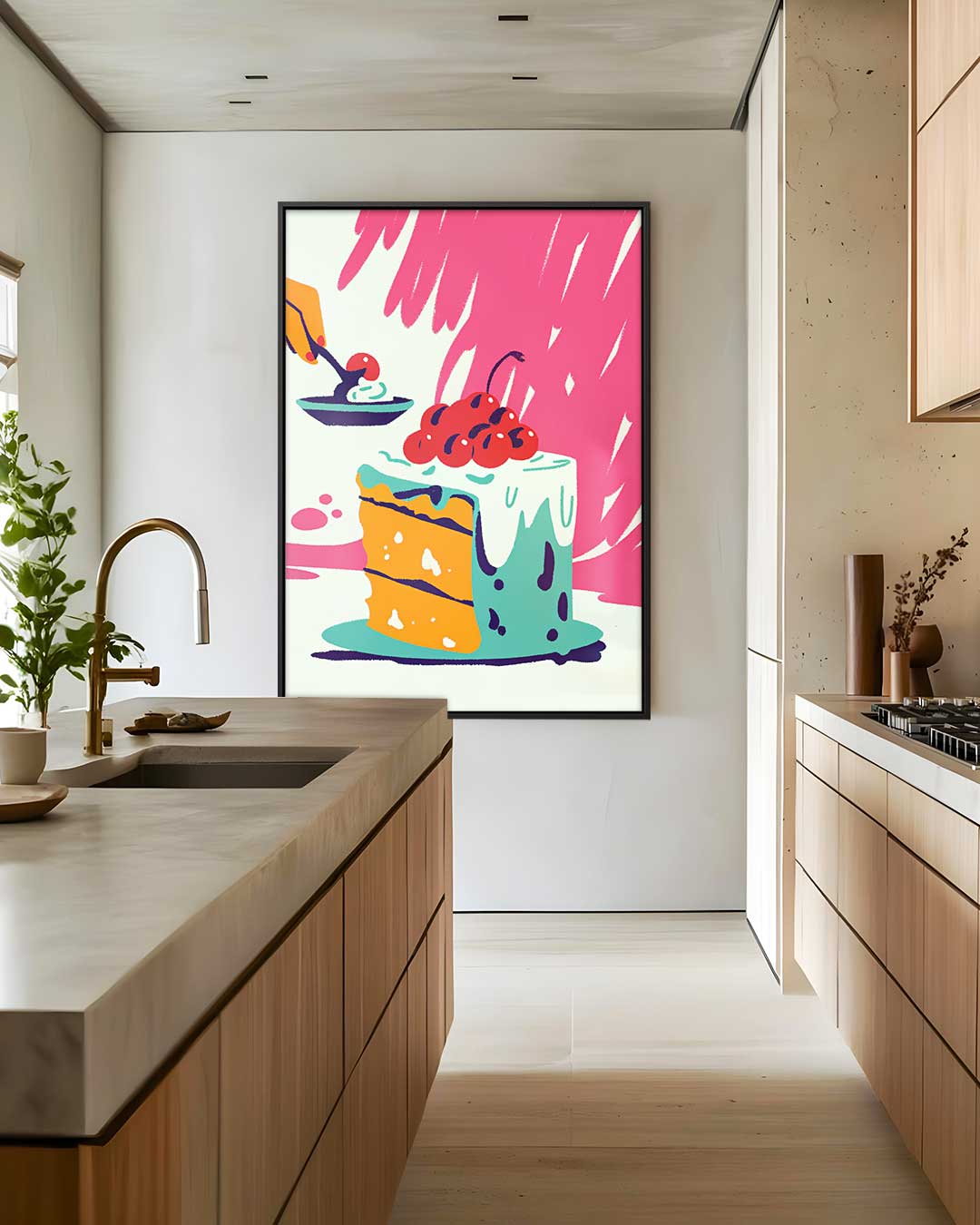 Speelse Taart Fantasie Kunstwerk-canvas-dibond-plexiglas-wanddecoratie-WallArtistic