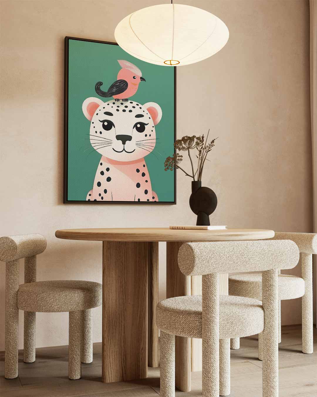 Vrolijke Vrienden Dierenschilderij Kunstwerk-canvas-dibond-plexiglas-wanddecoratie-WallArtistic