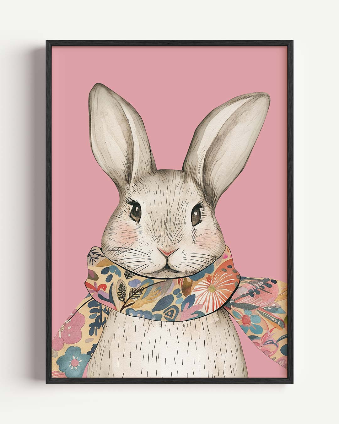 Schattige Konijnenposter met Sjaal Poster