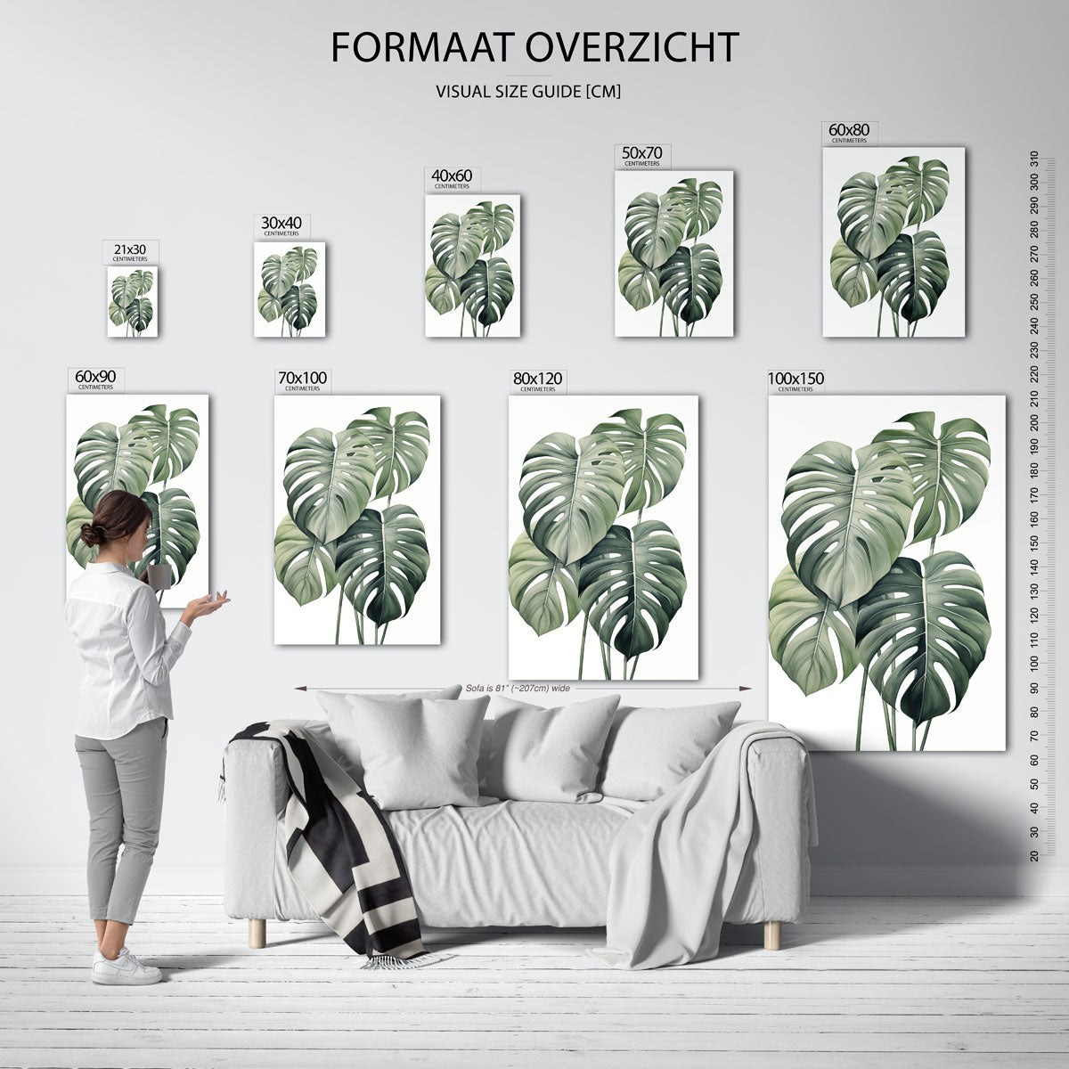 Monstera bladeren Poster