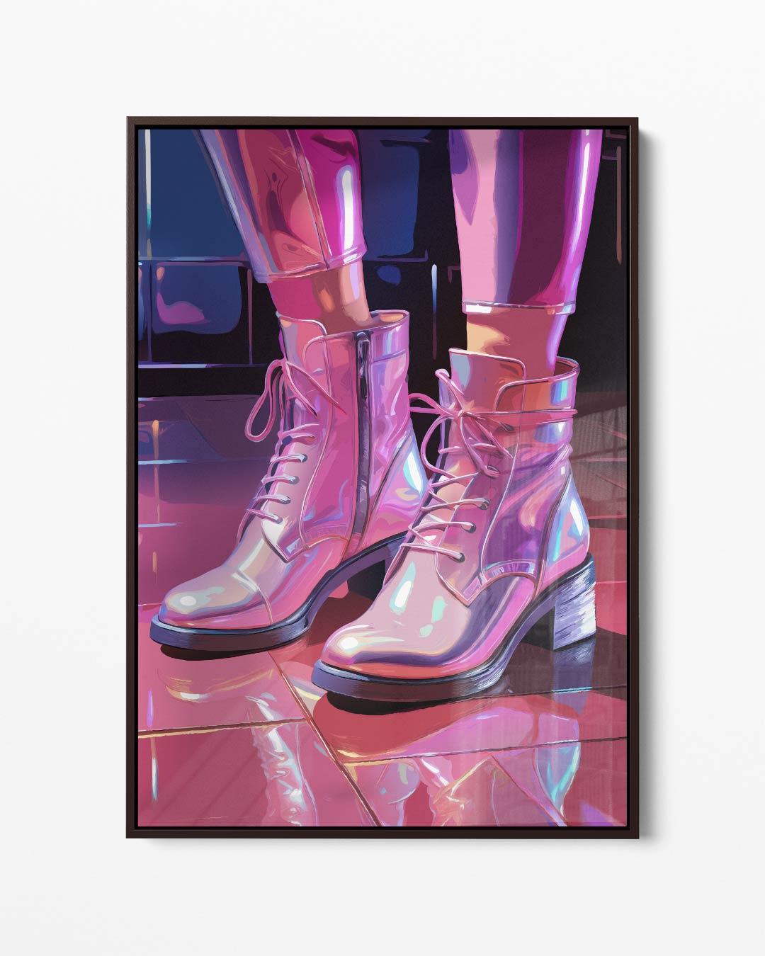 Sprankelende Laarzen in de Spotlight Kunstwerk-canvas-dibond-plexiglas-wanddecoratie-WallArtistic