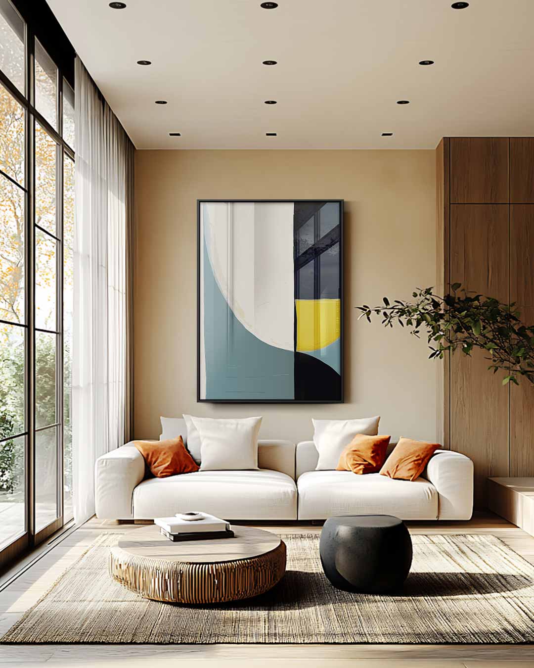Moderne Geometrische Compositie Kunstwerk-canvas-dibond-plexiglas-wanddecoratie-WallArtistic
