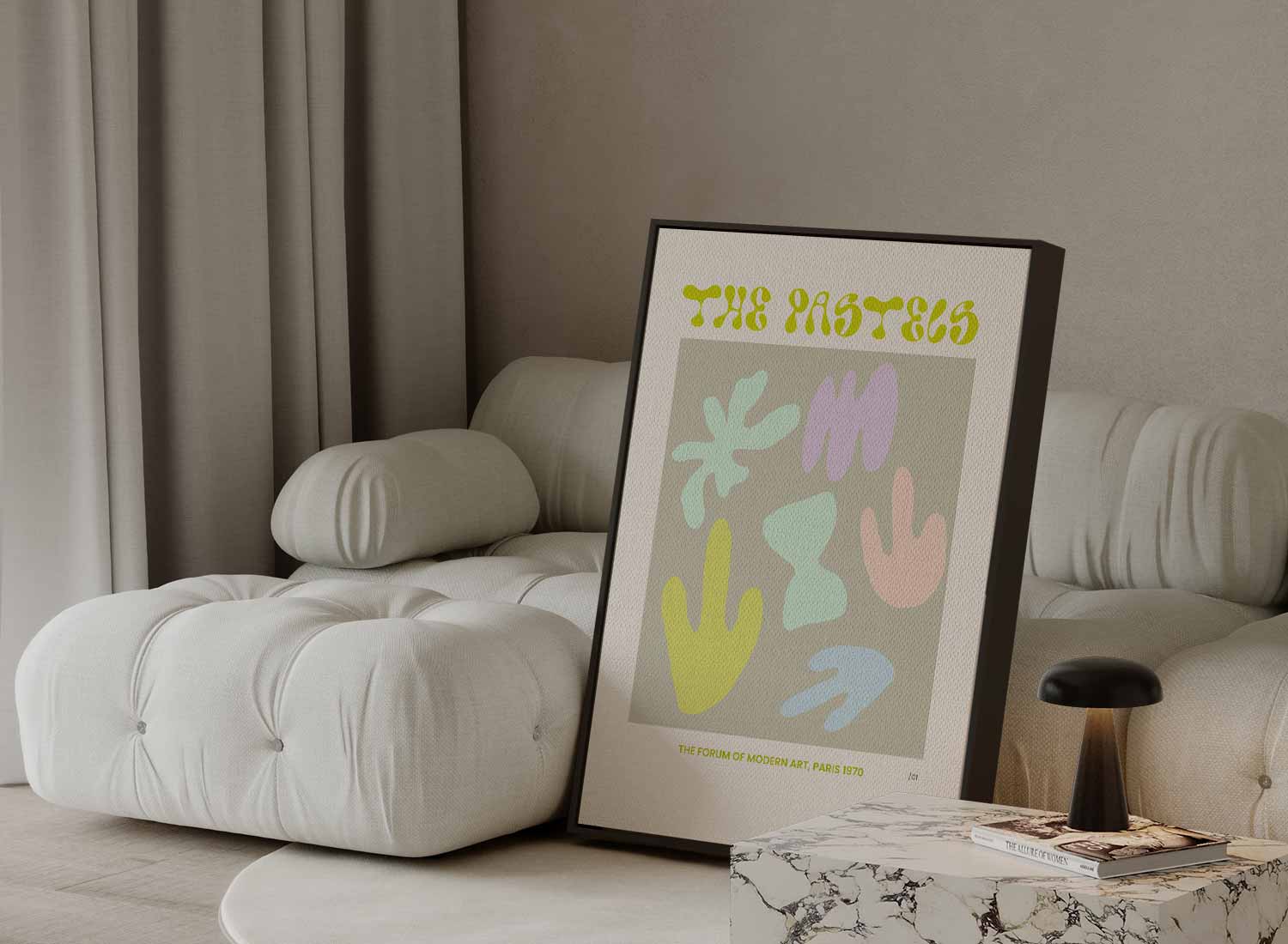 Retro Pastel Kunstposter