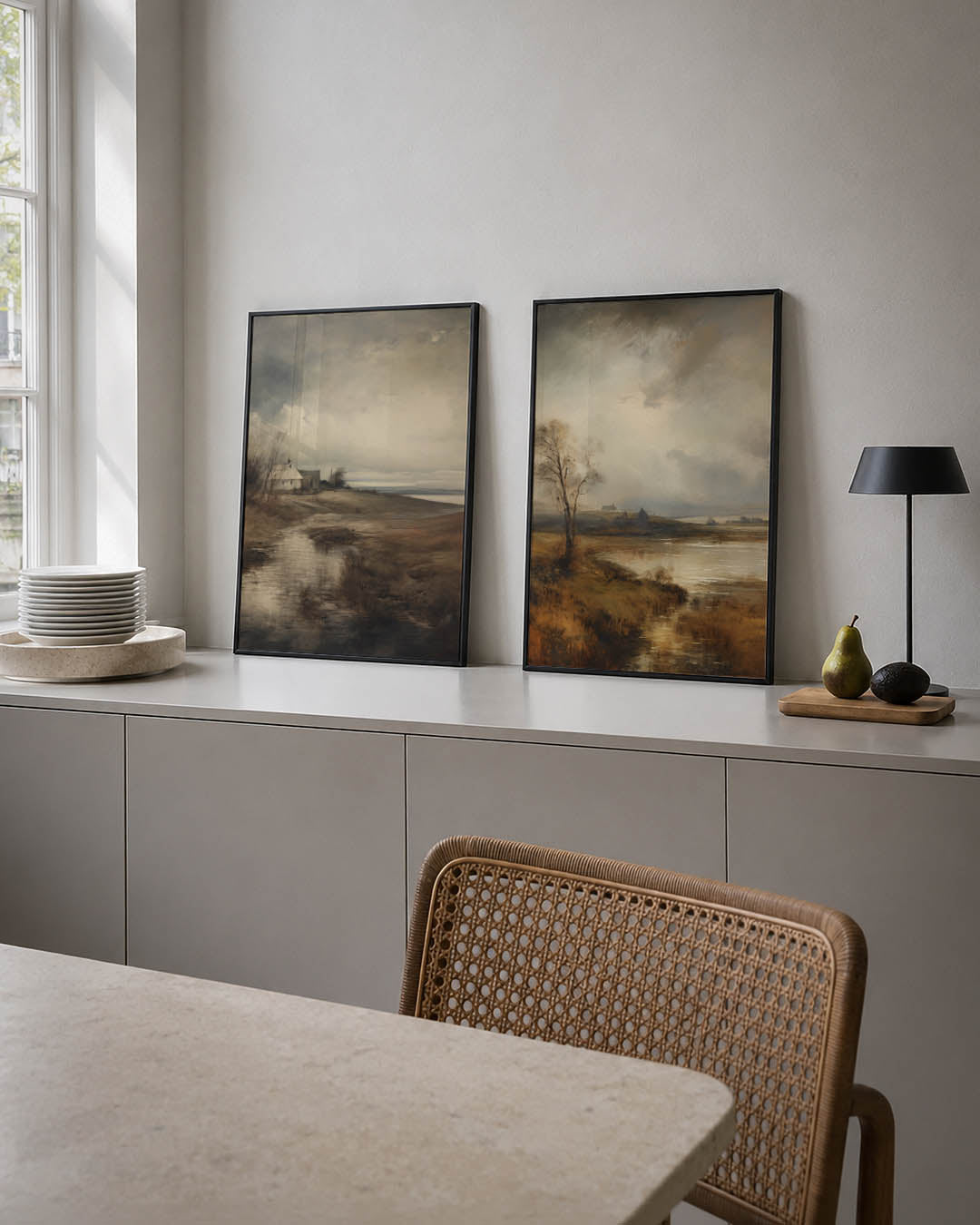 Rustige landschapstonen Posterset