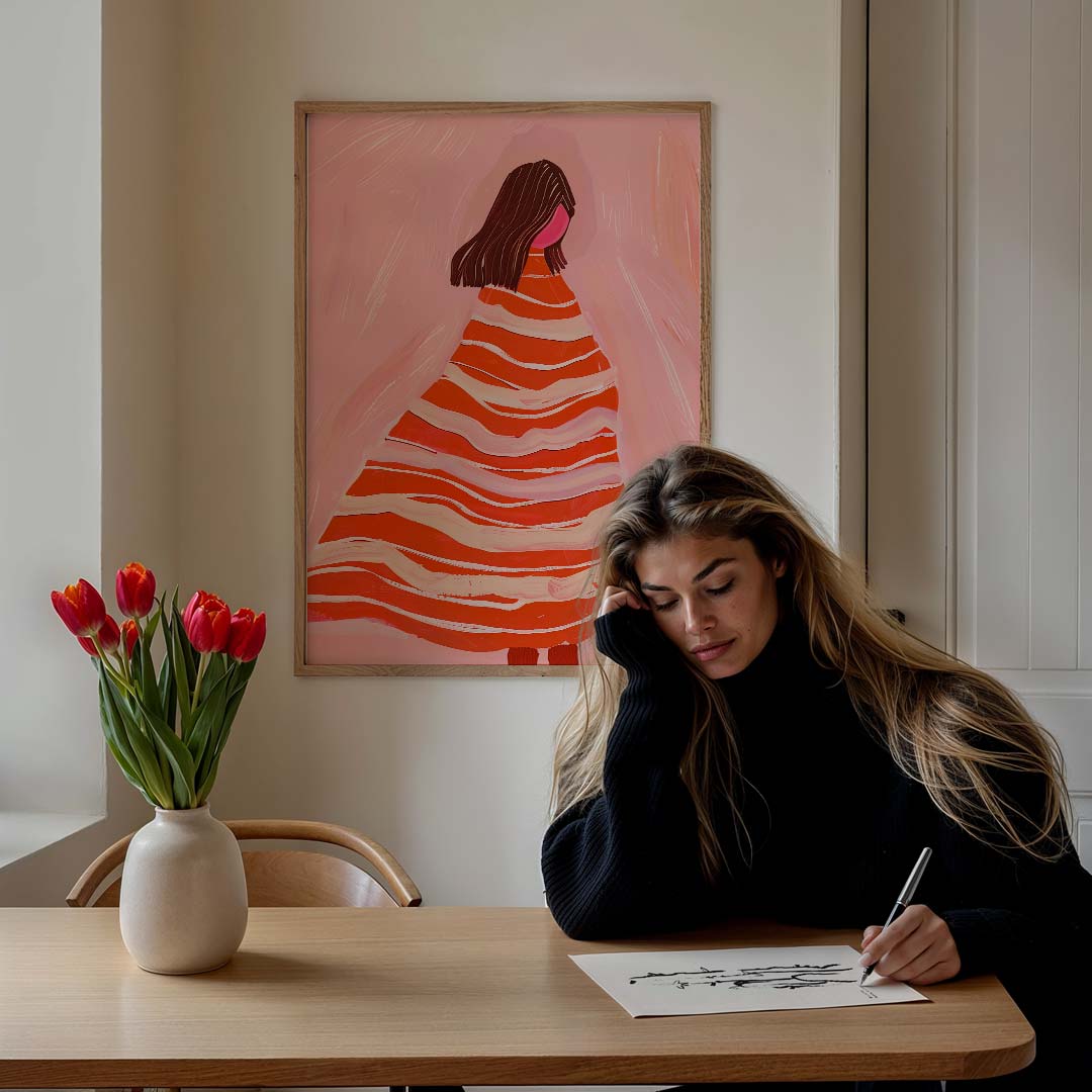 Stralende Vrouw in Kleurenpracht Poster-WallArtistic