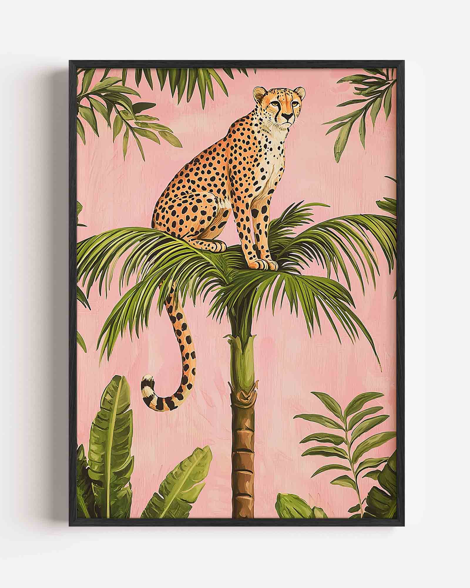 Luipaard op palm Poster